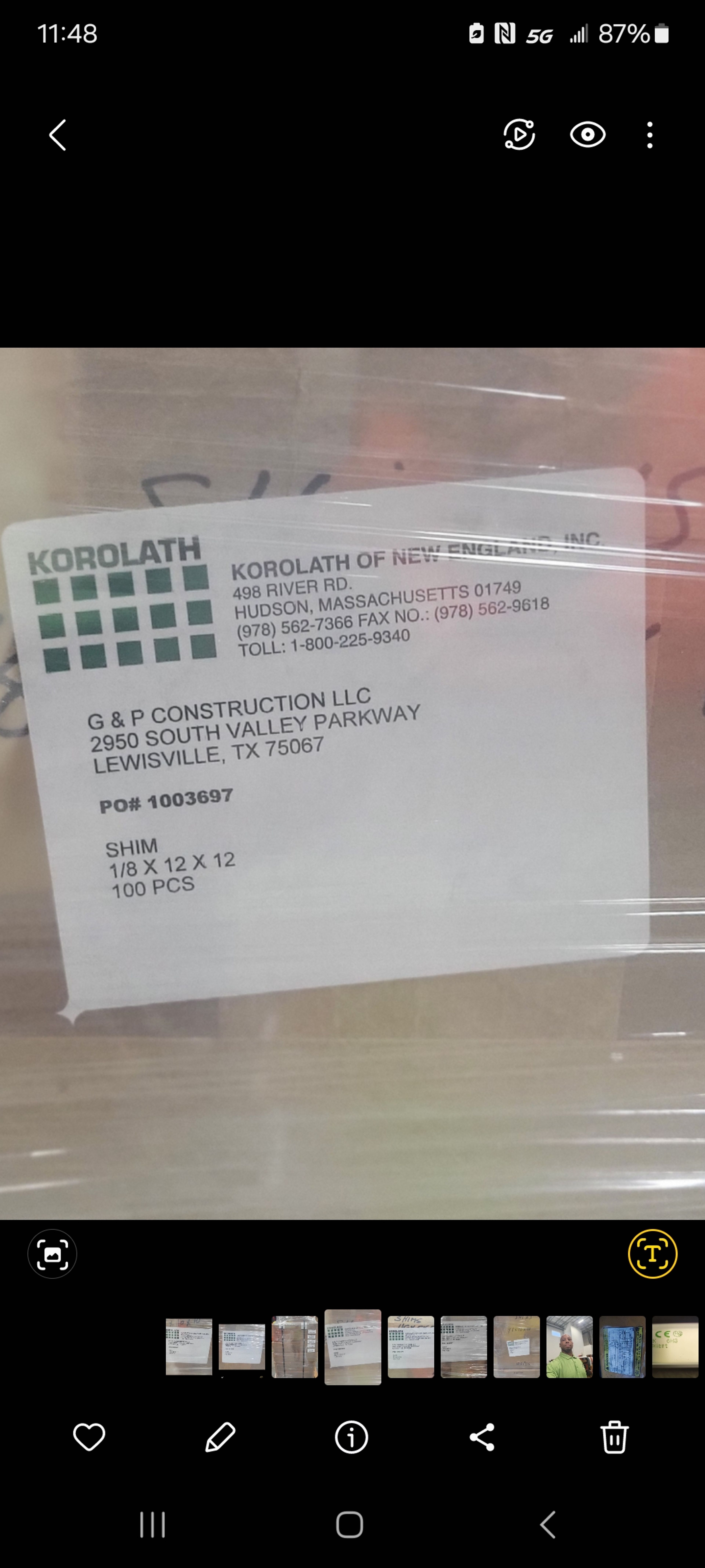 Korolath Shims - 12" x 12" x 1 - Document 1