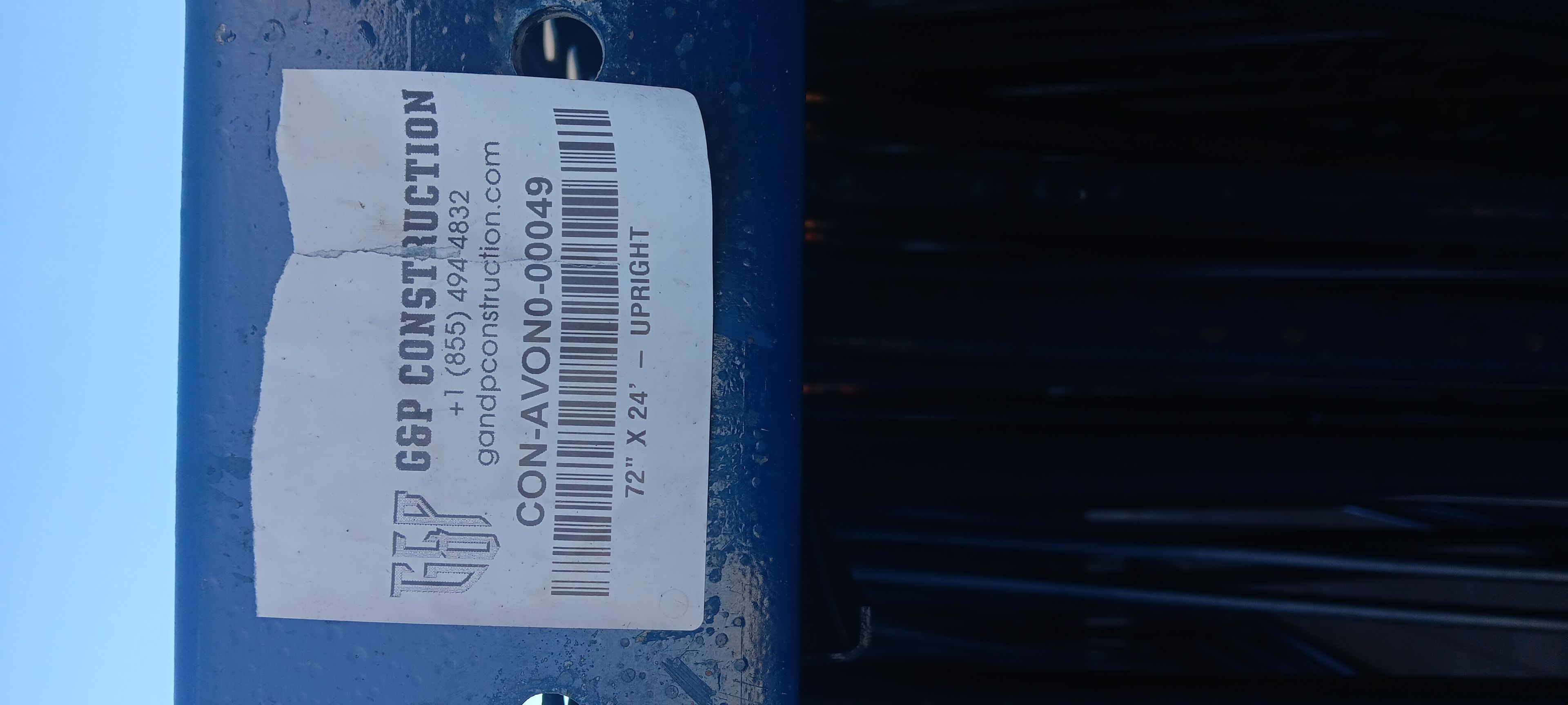 Upright Frame - 72" x 20' - Teardrop - Document 2