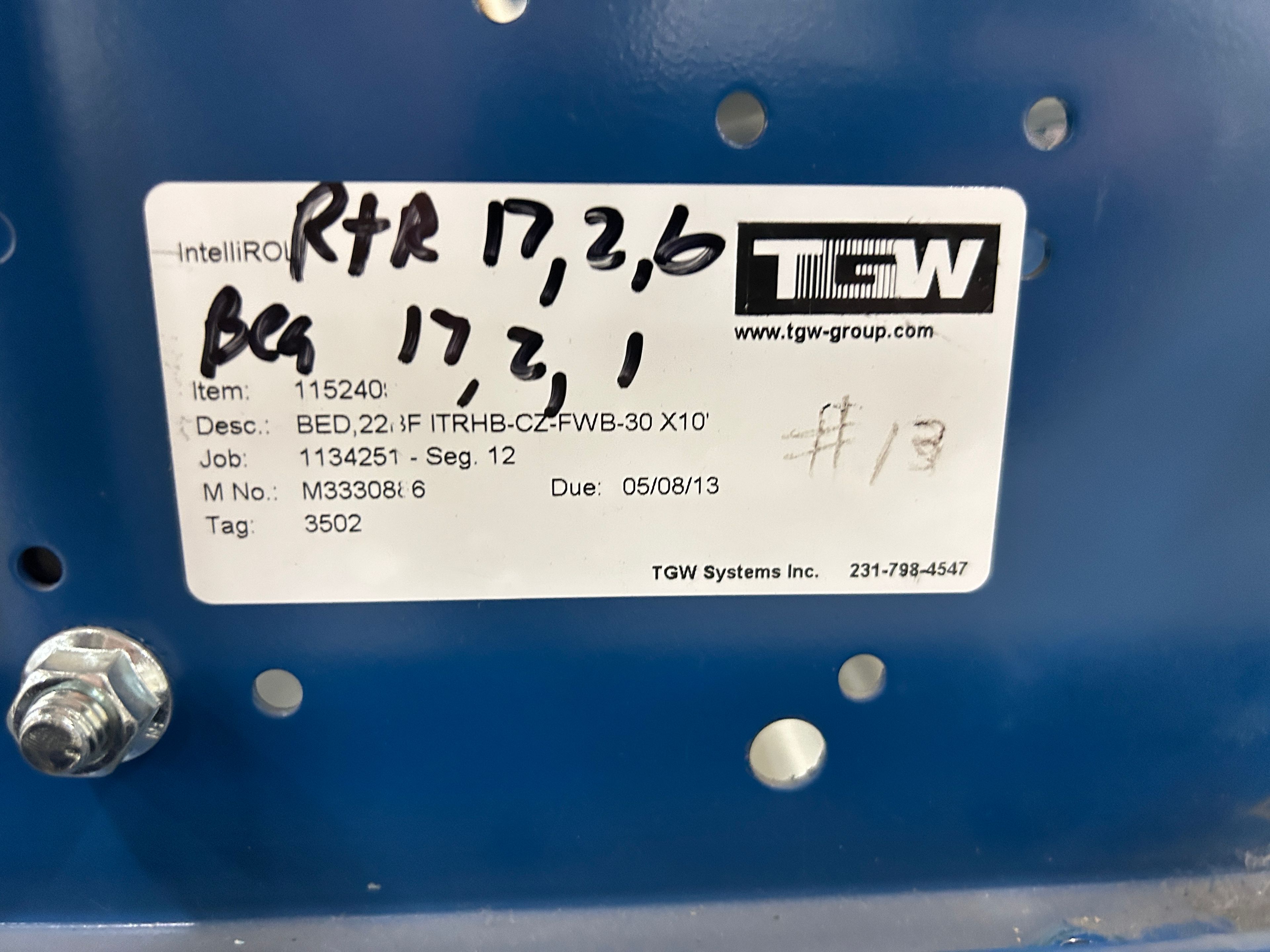 Conveyor - Bed - 22" x 120" - - Document 2