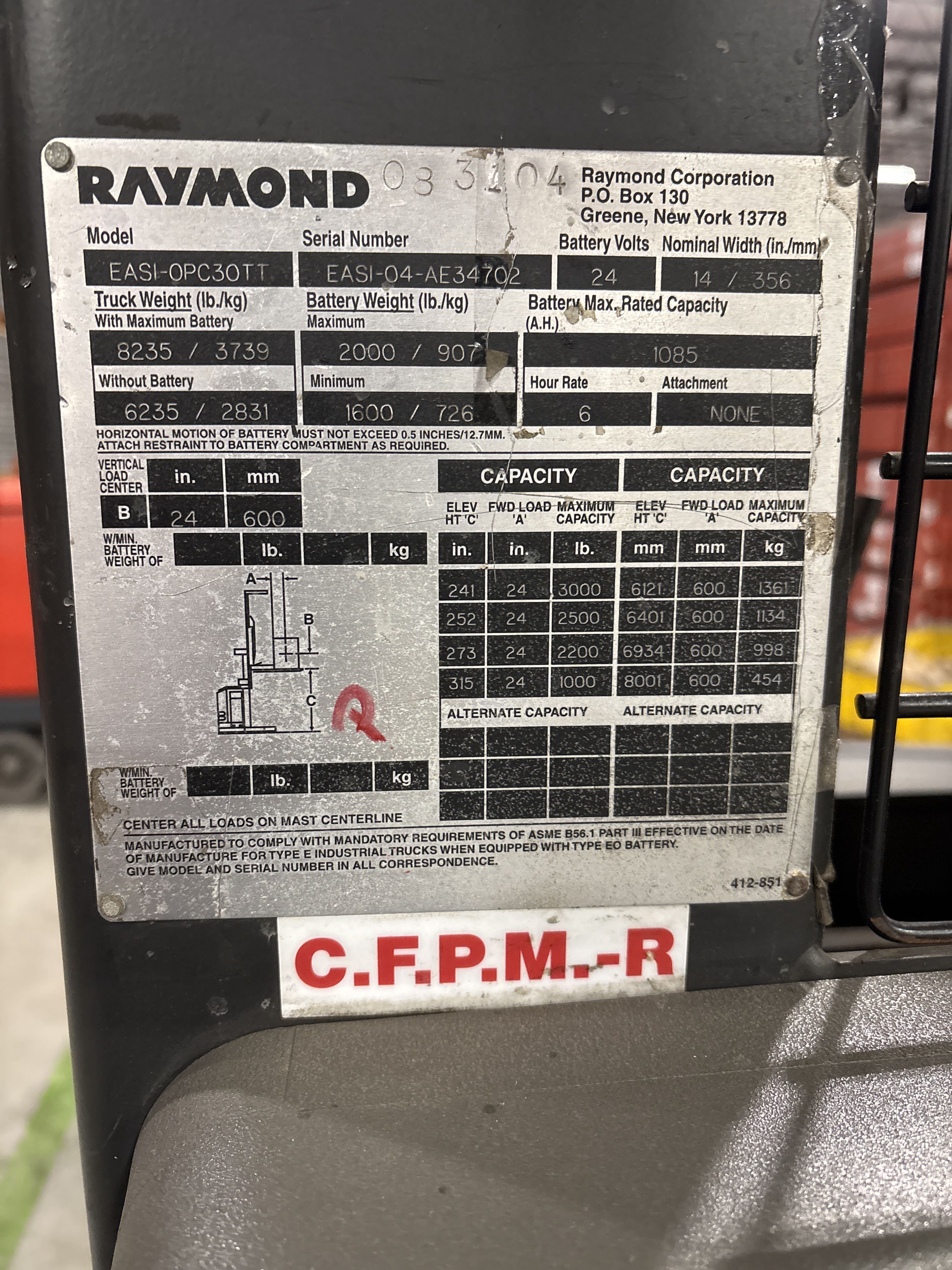 2004 Raymond EASI-OPC30TT Order Picker - Document 6