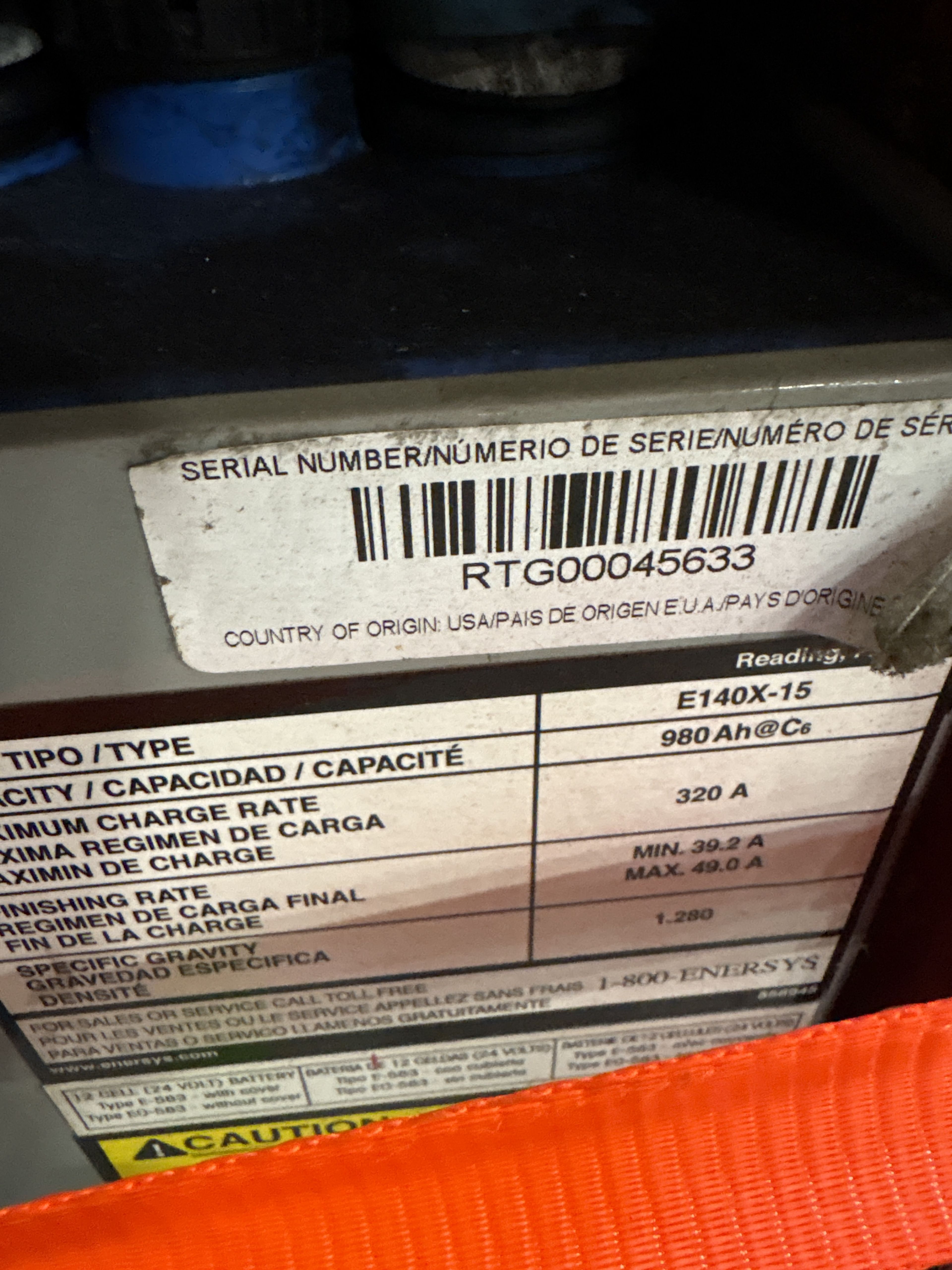 36 Volt Enersys Battery - Document 2