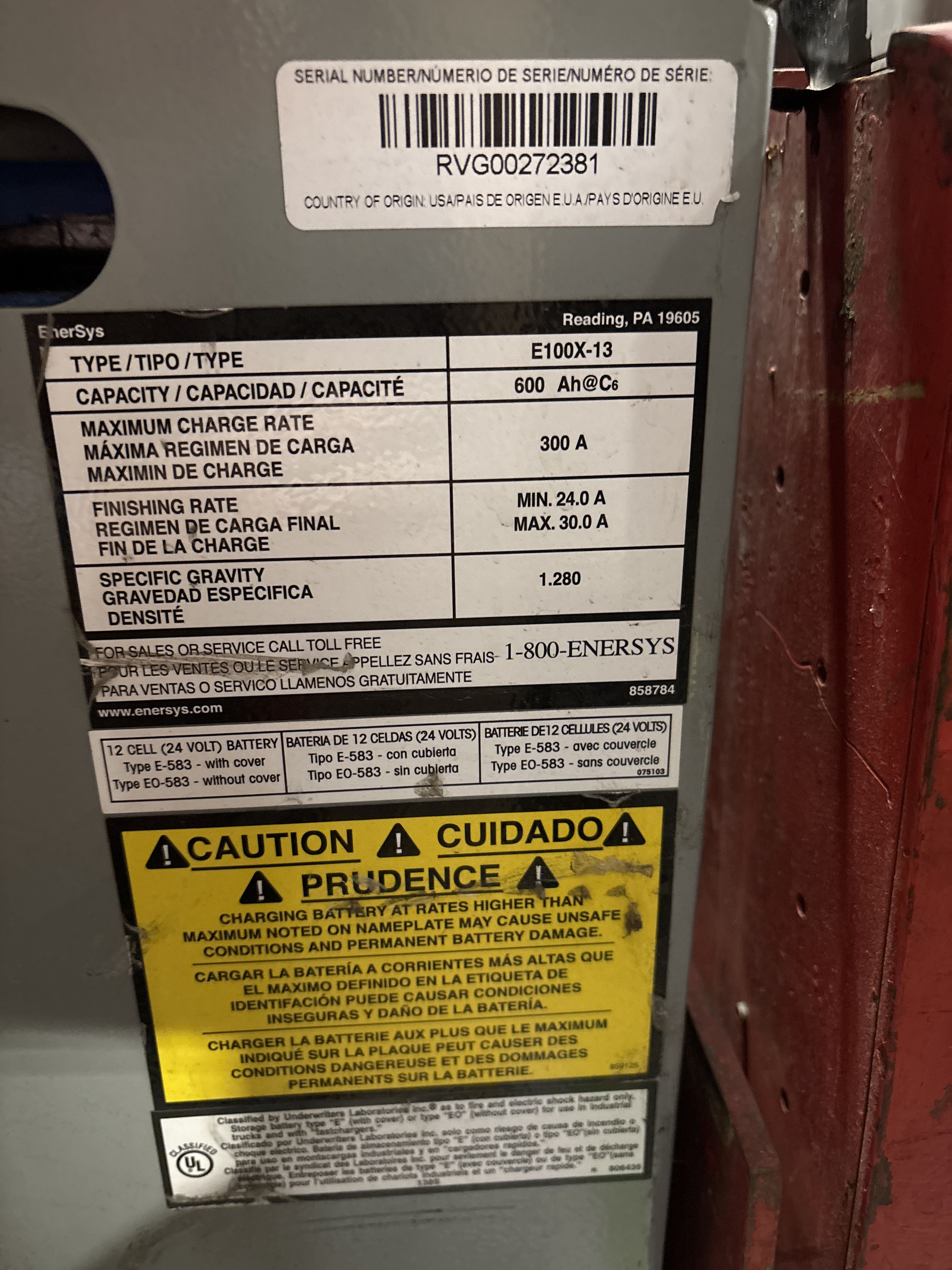 24 Volt Enersys Battery - Document 3