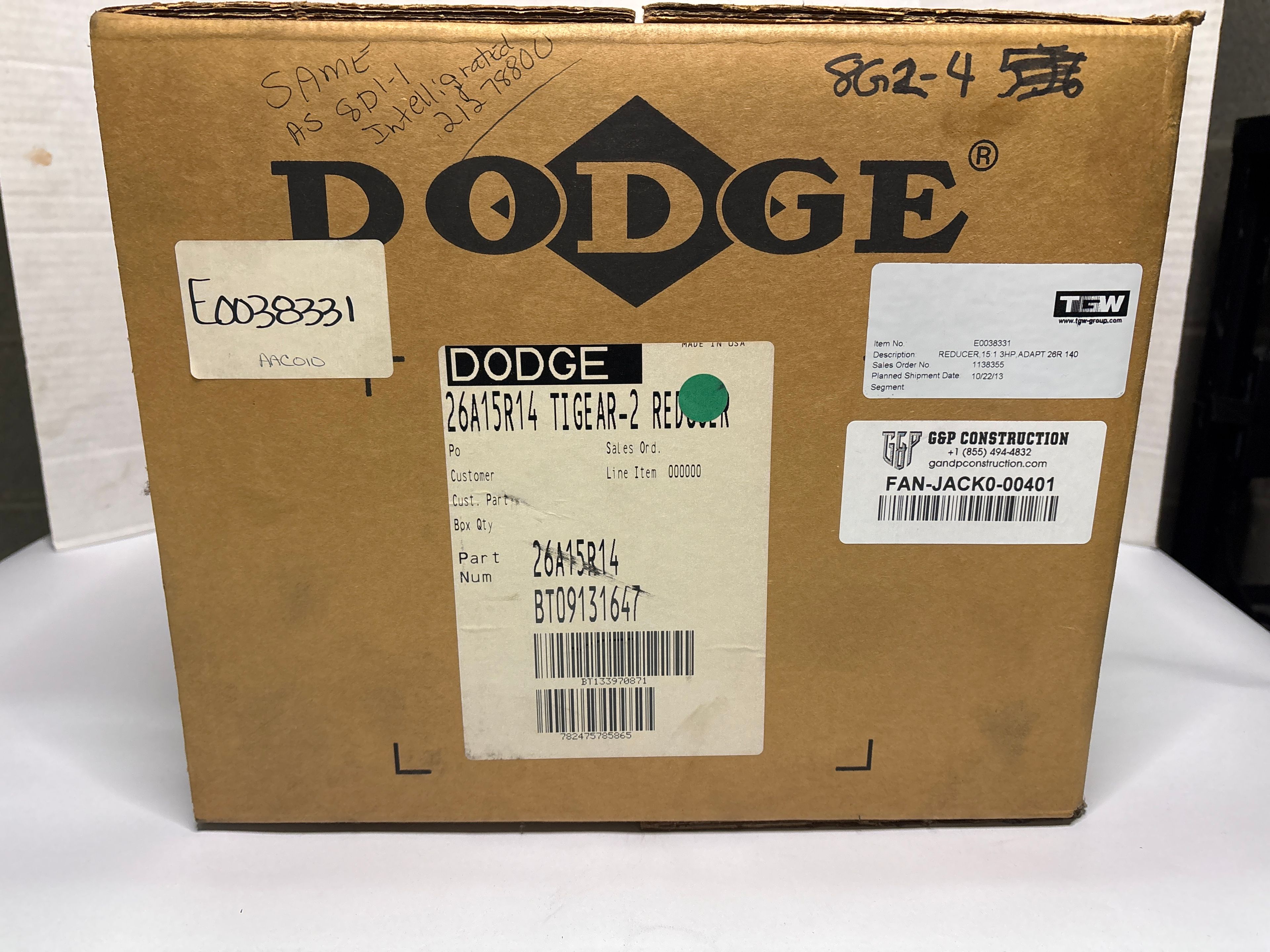 Dodge Tigear - 15:1 Gear Reducer - 26A15R14 - Document 1