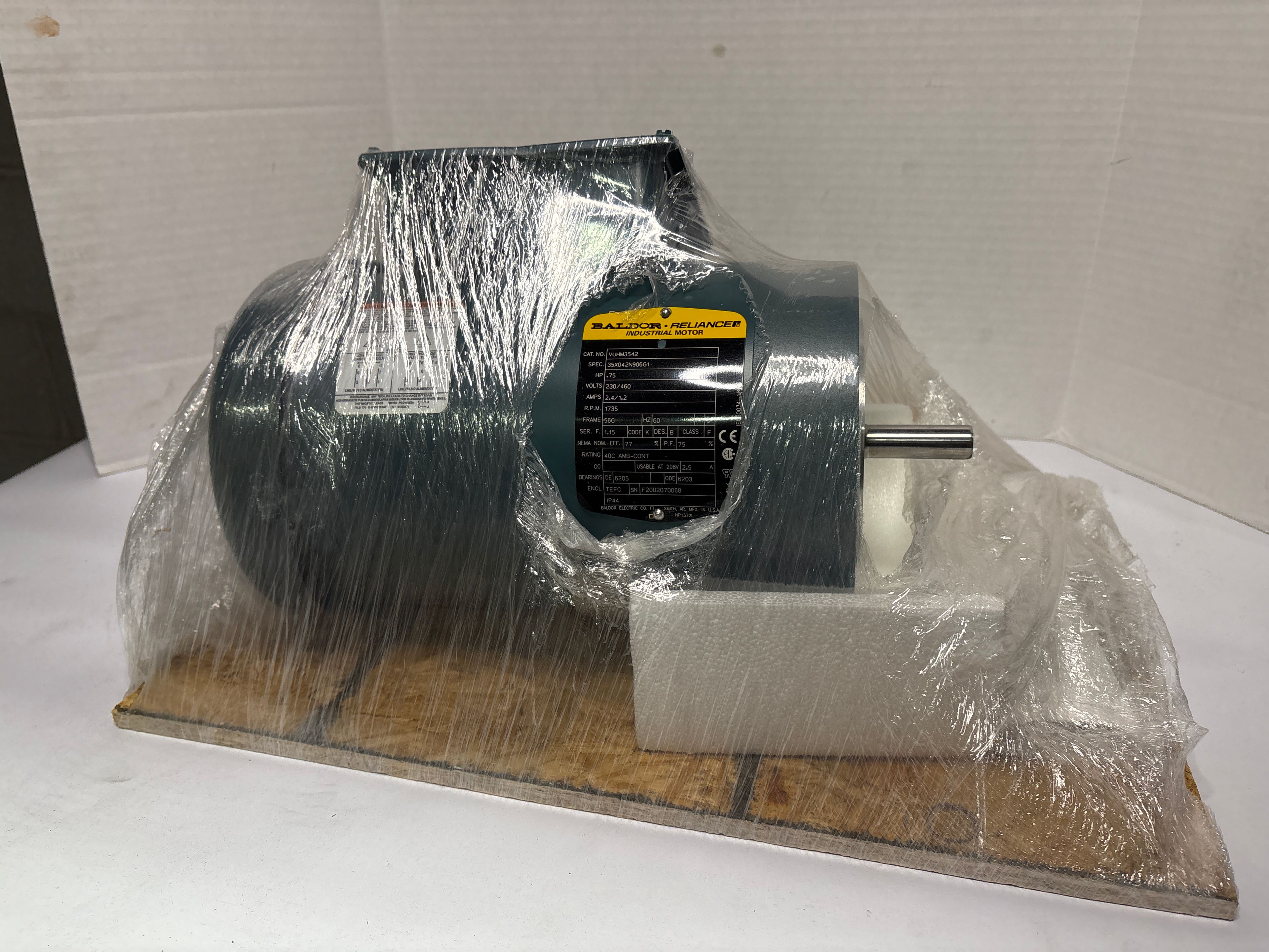 Baldor Reliance - .75 HP Electric Motor - VUHM3542 - Document 2