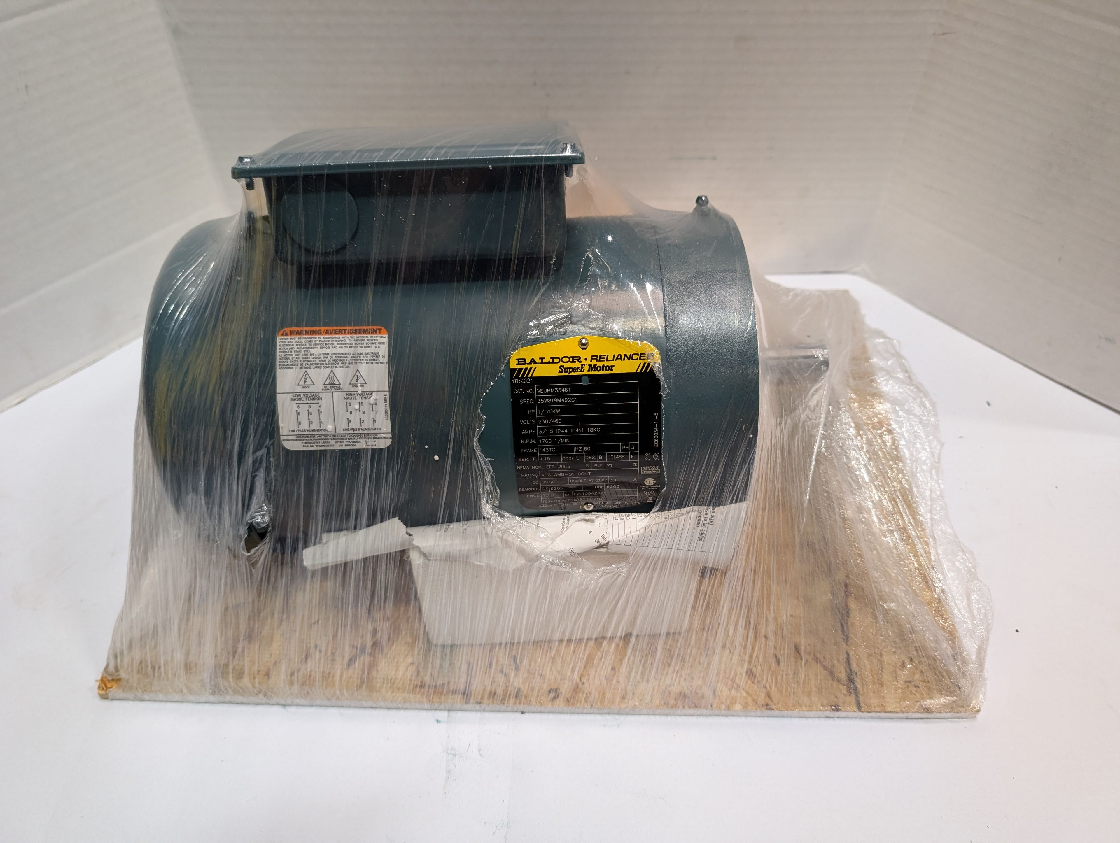 Baldor Reliance - 1 HP Electric Motor - VEUHM3546T - Document 1