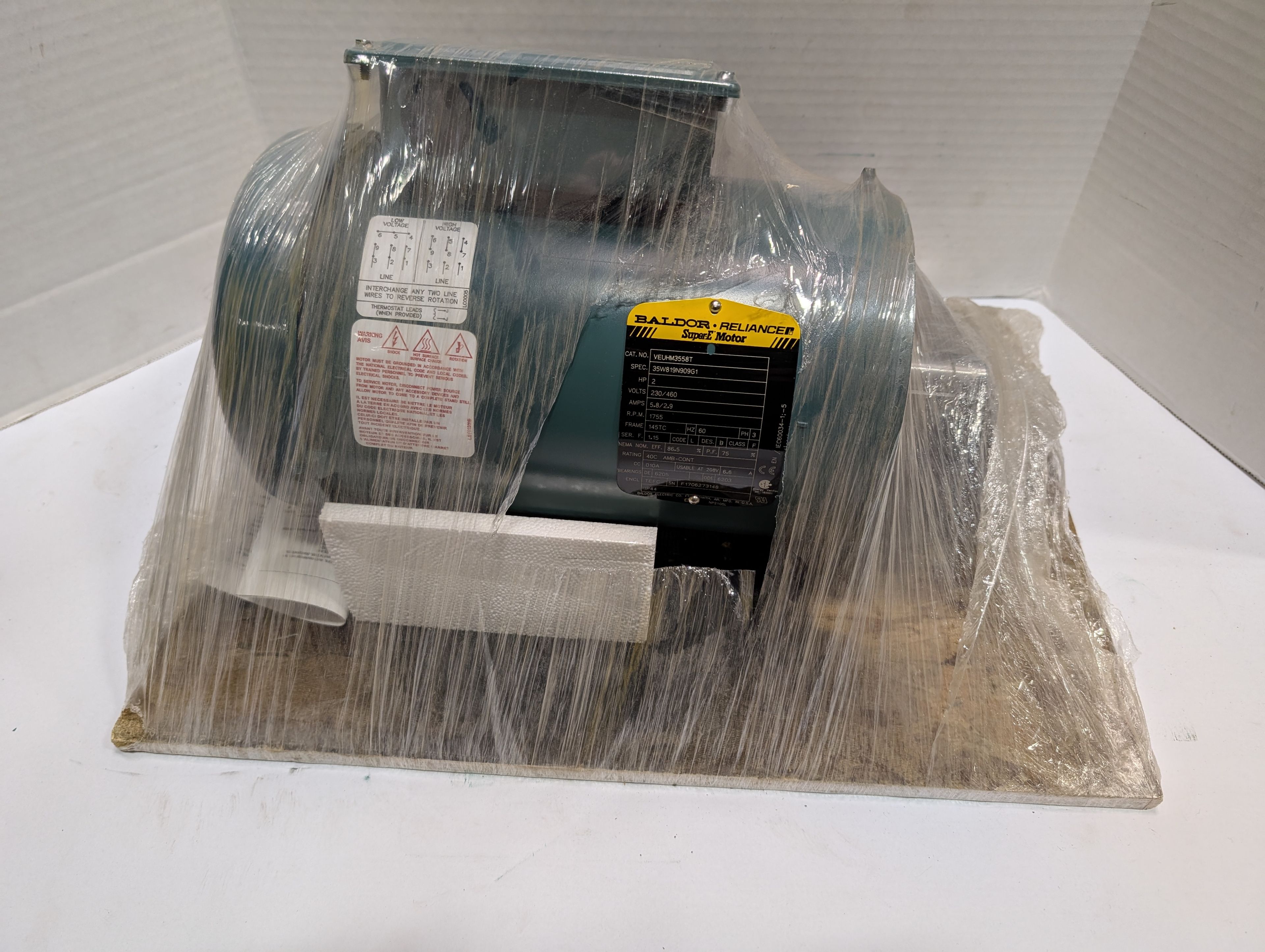 Baldor Reliance - 2 HP Electric Motor - VEUHM3558T - Document 1