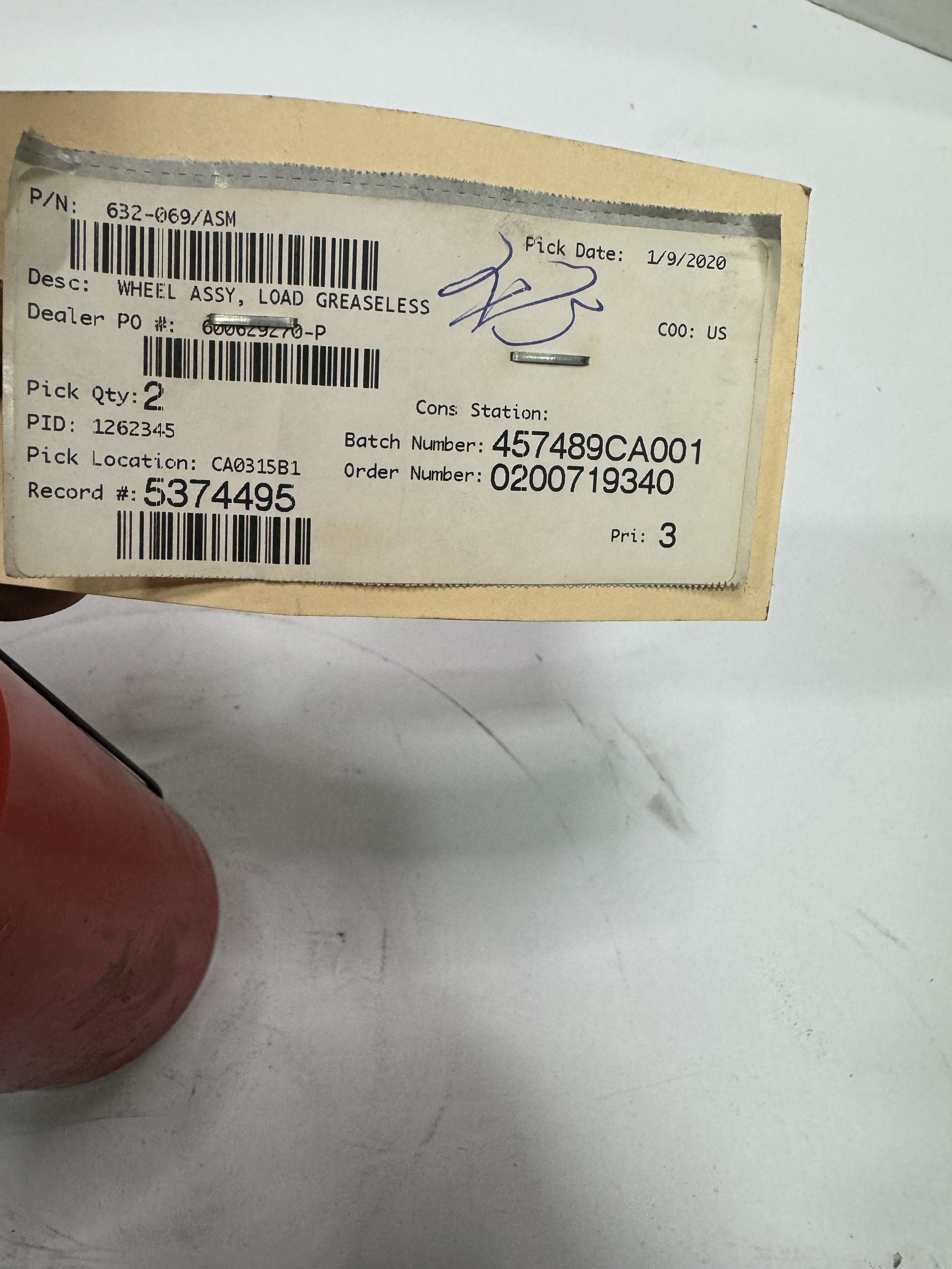 Raymond - Load Wheel - 632-069/ASM - Document 2