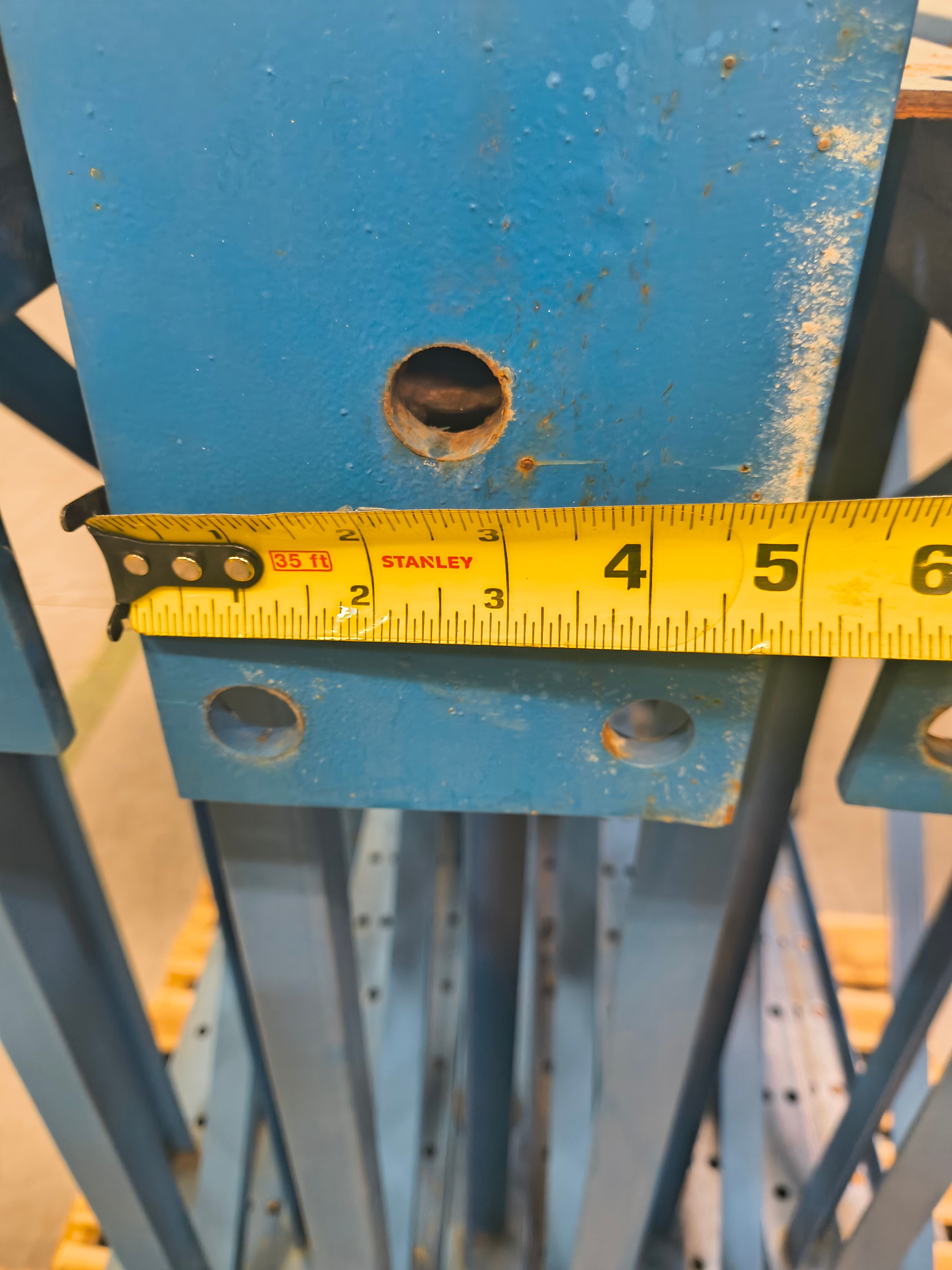 Teardrop Pallet Rack Upright – 42" × 32' × 3" Depth, Blue, Used - Document 6