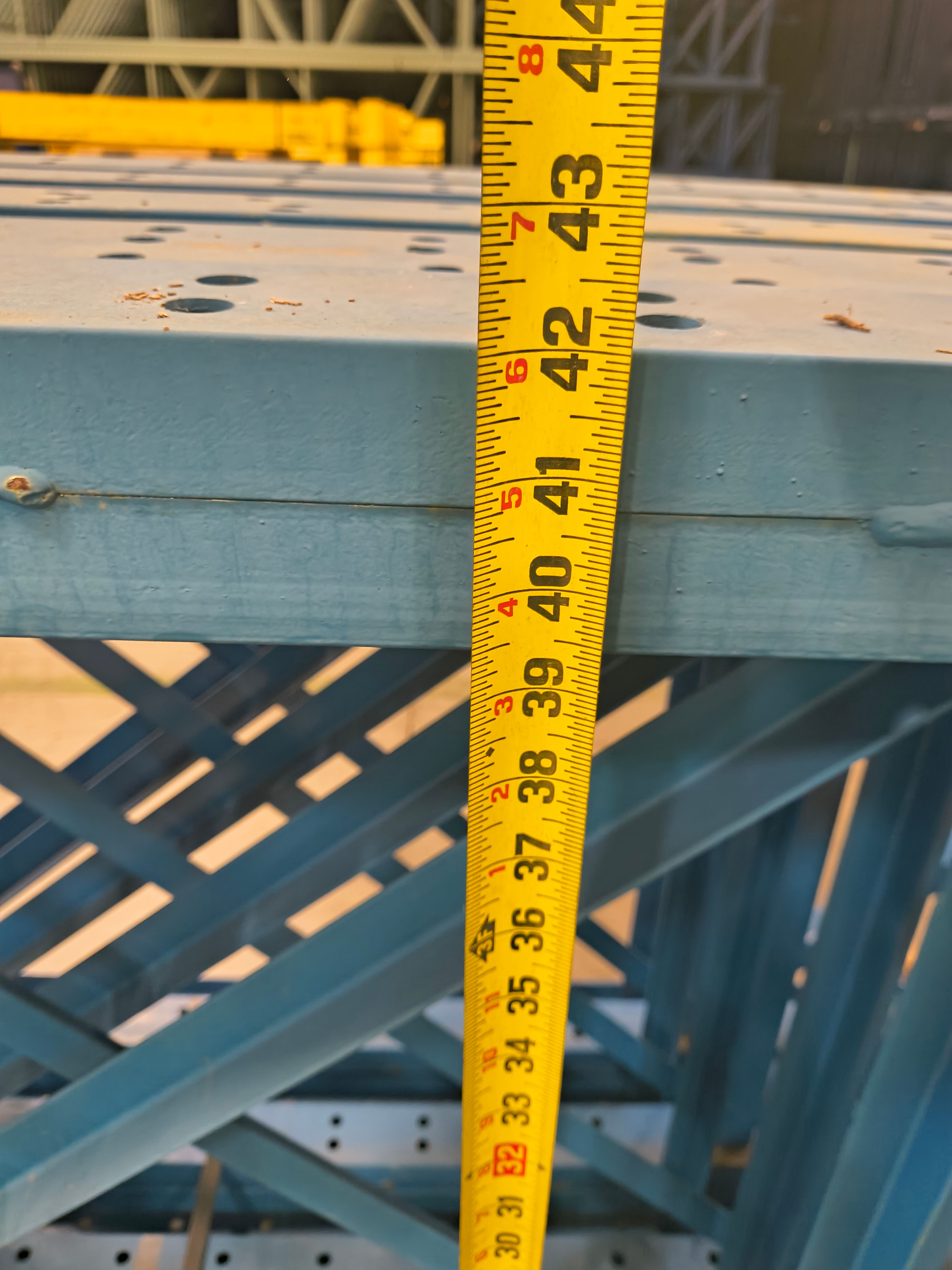 Teardrop Pallet Rack Upright – 42" × 32' × 3" Depth, Blue, Used - Document 3