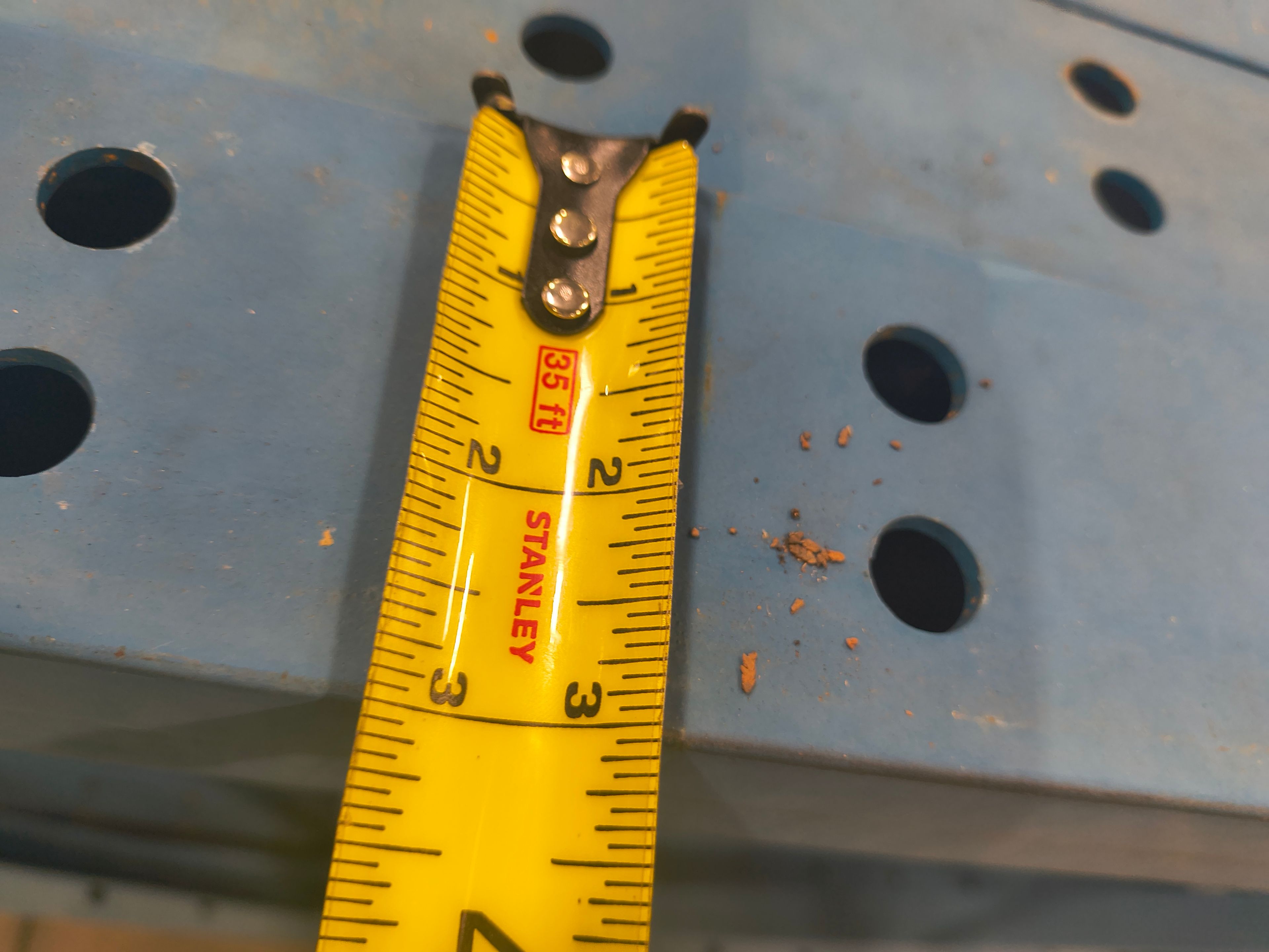 Teardrop Pallet Rack Upright – 42" × 32' × 3" Depth, Blue, Used - Document 4