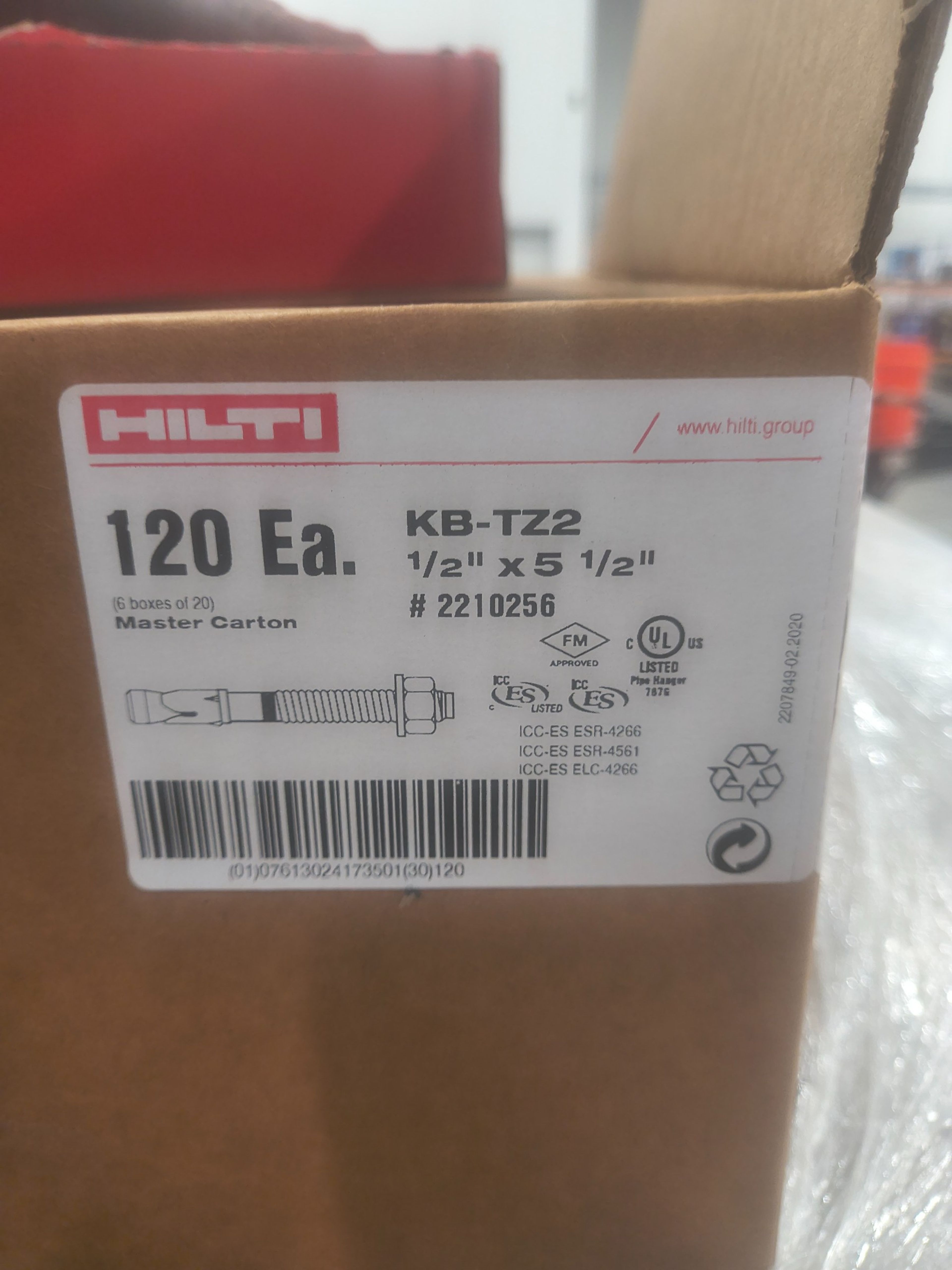 Hilti KB-TZ2 Wedge Anchor - 1/2" x 5 1/2" - Document 1