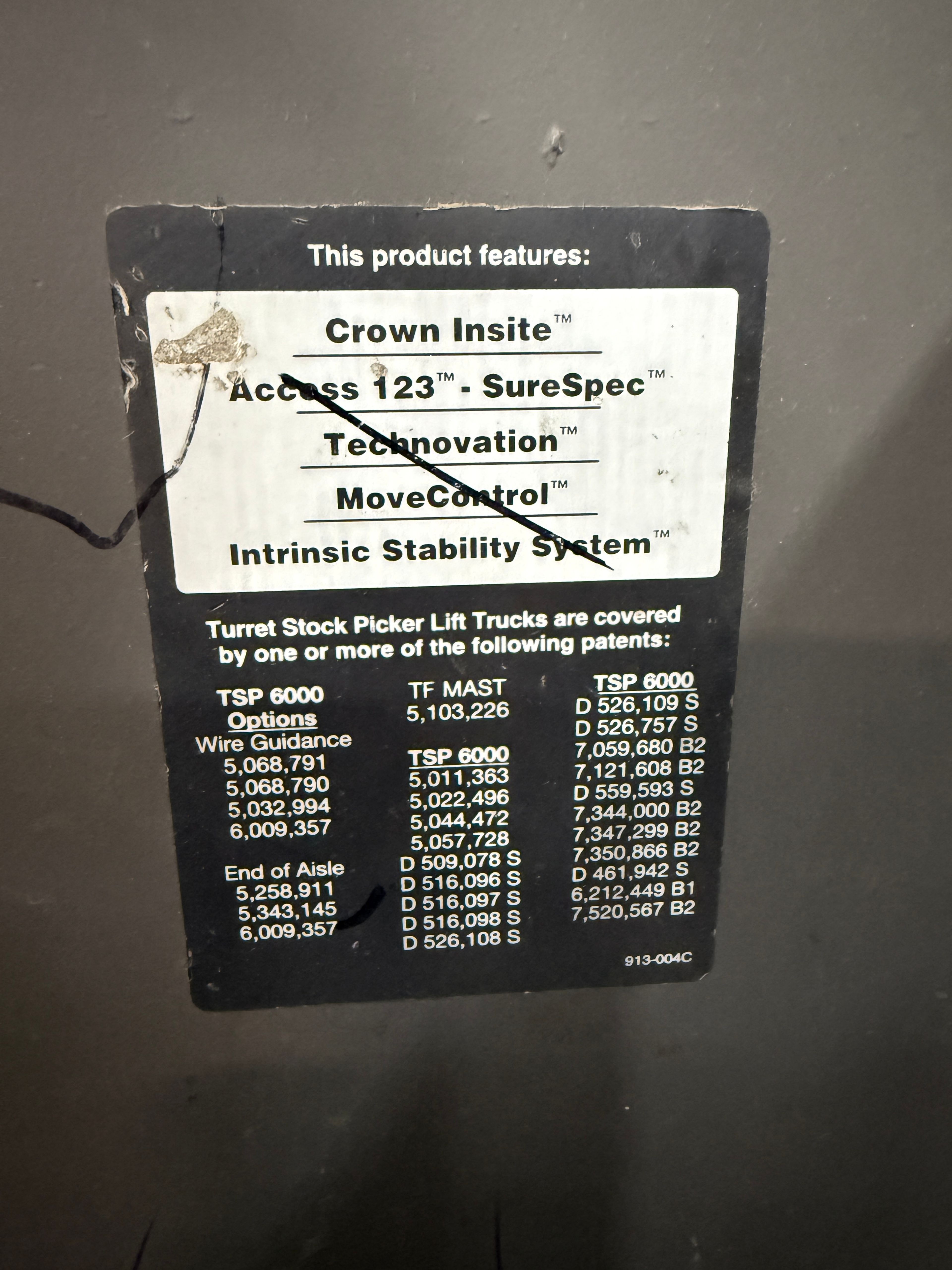 Crown TSP6000-30 Turret Truck - 3000 lb Capacity Very Narrow Aisle Forklift - Document 8
