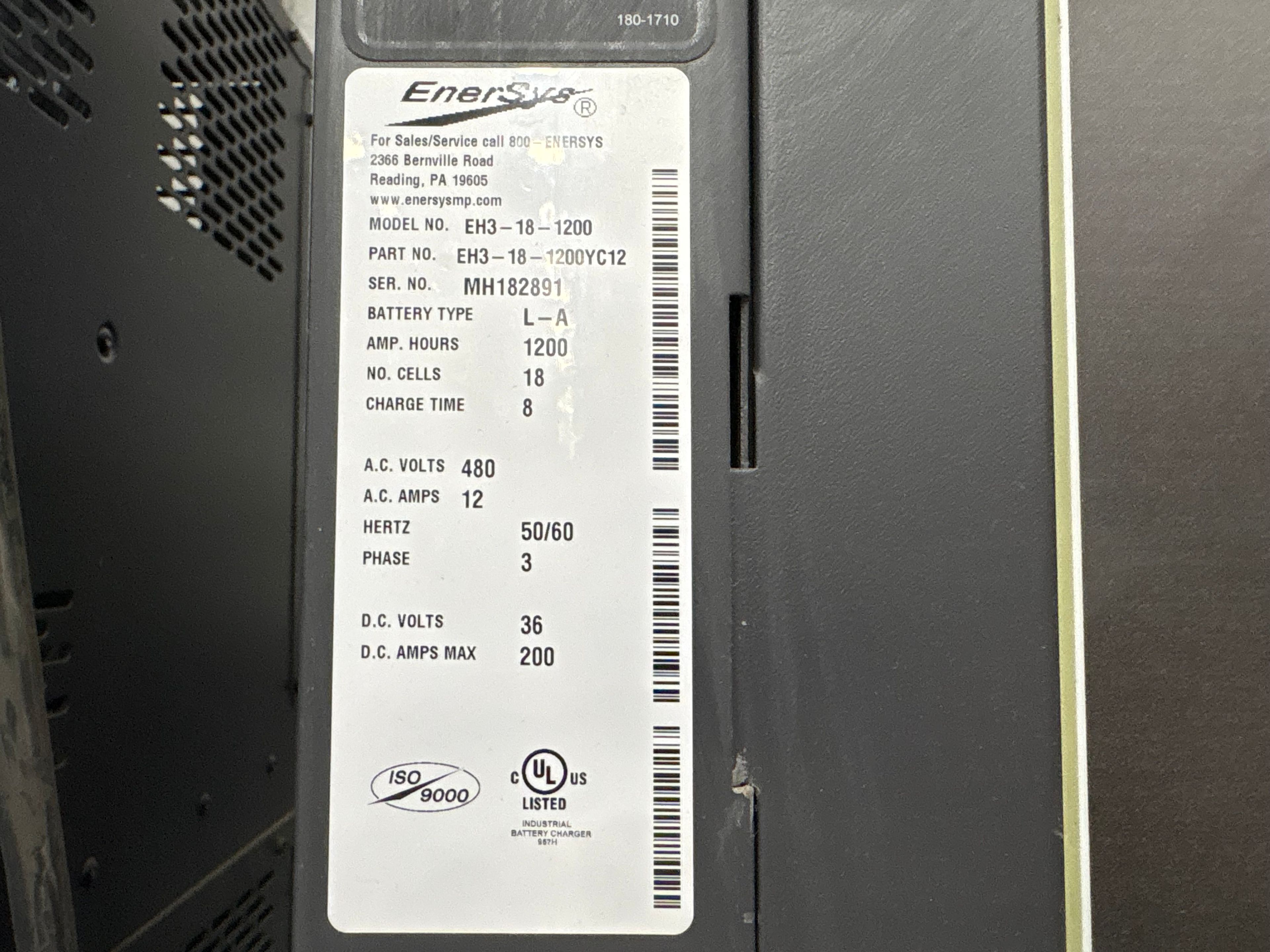 Enersys Enforcer HF- 36V Battery Charger - Document 3
