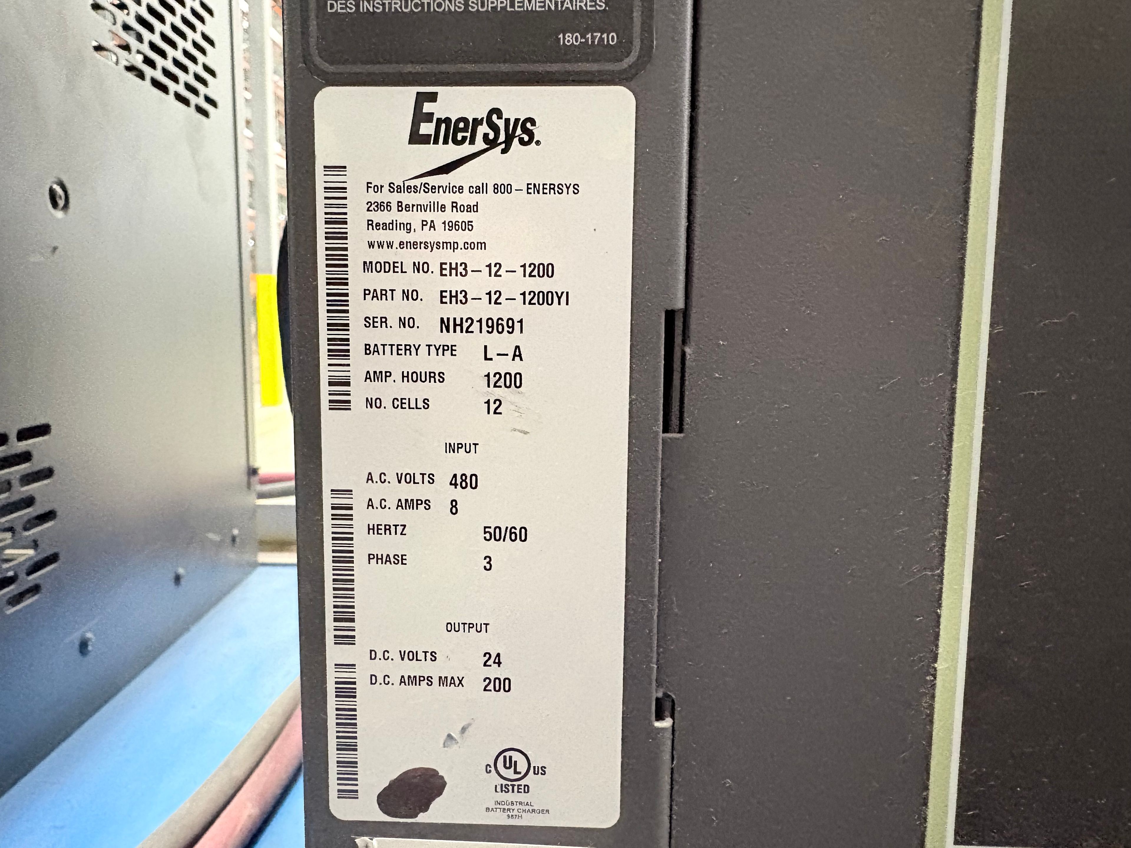 Enersys Enforcer HF- 24V Battery Charger - Document 3