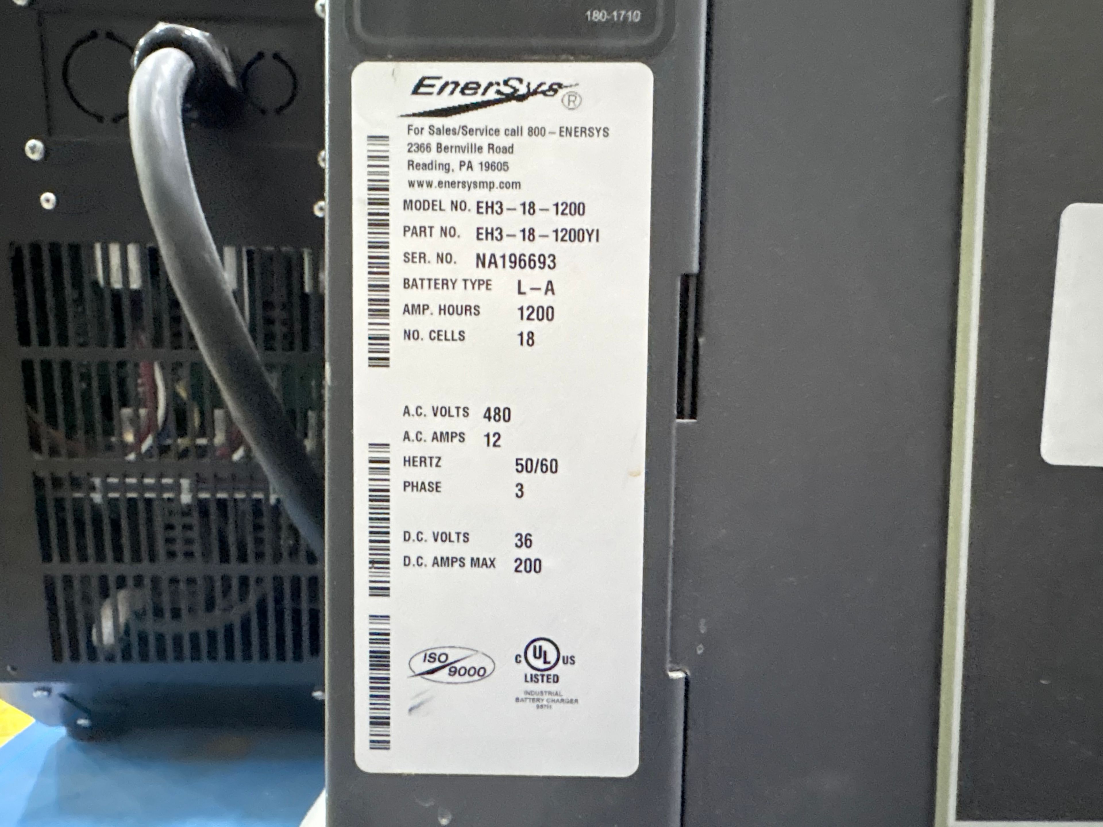 Enersys Enforcer HF- 36V Battery Charger - Document 3