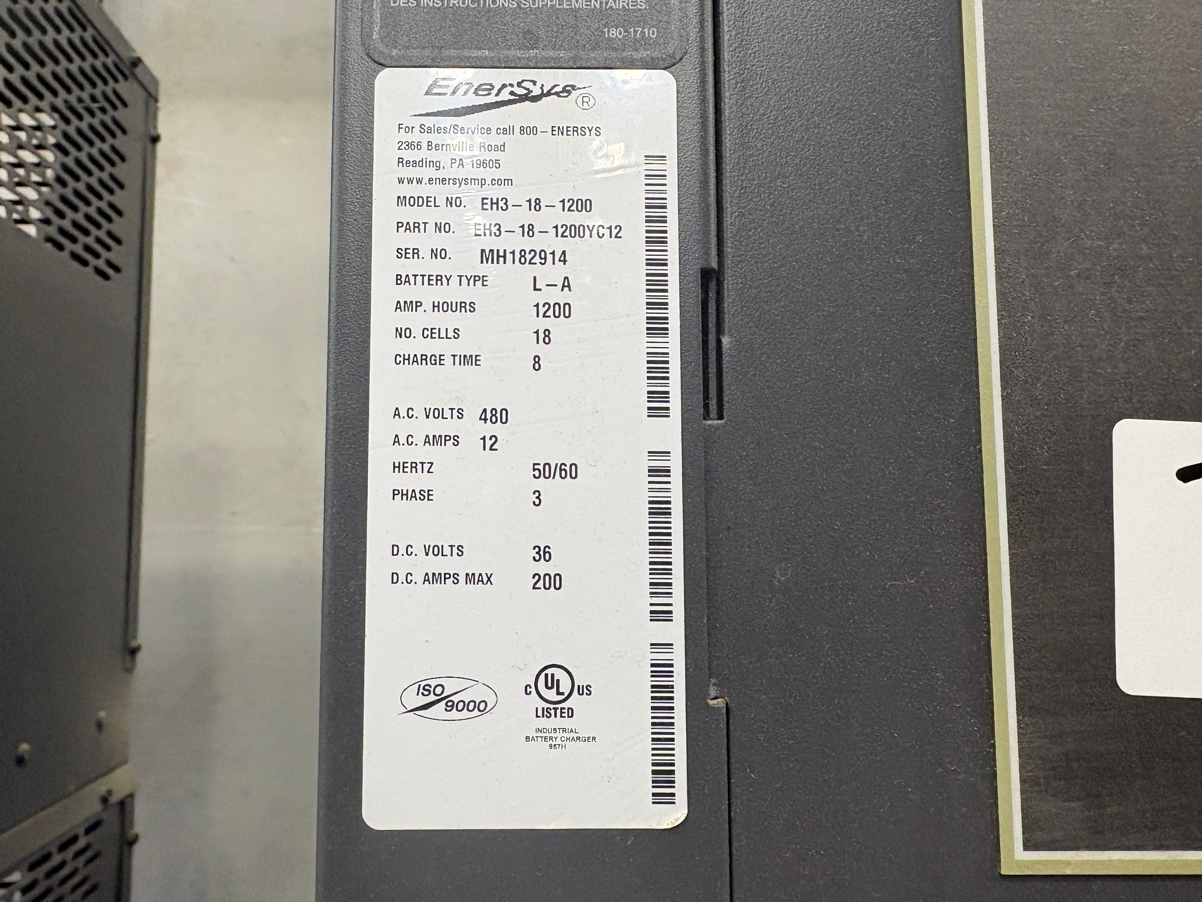 Enersys Enforcer HF- 36V Battery Charger - Document 3
