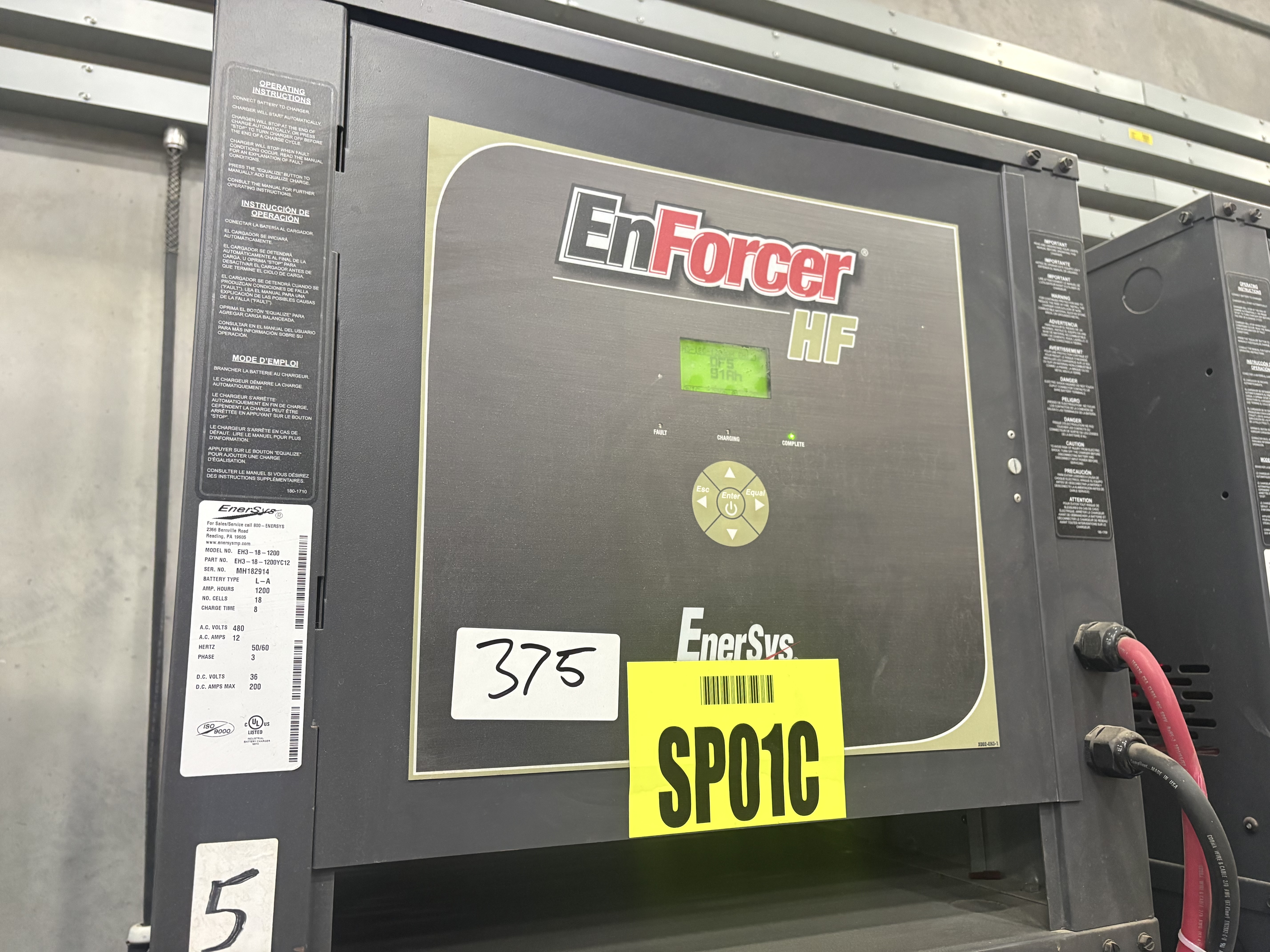 Enersys Enforcer HF- 36V Battery Charger