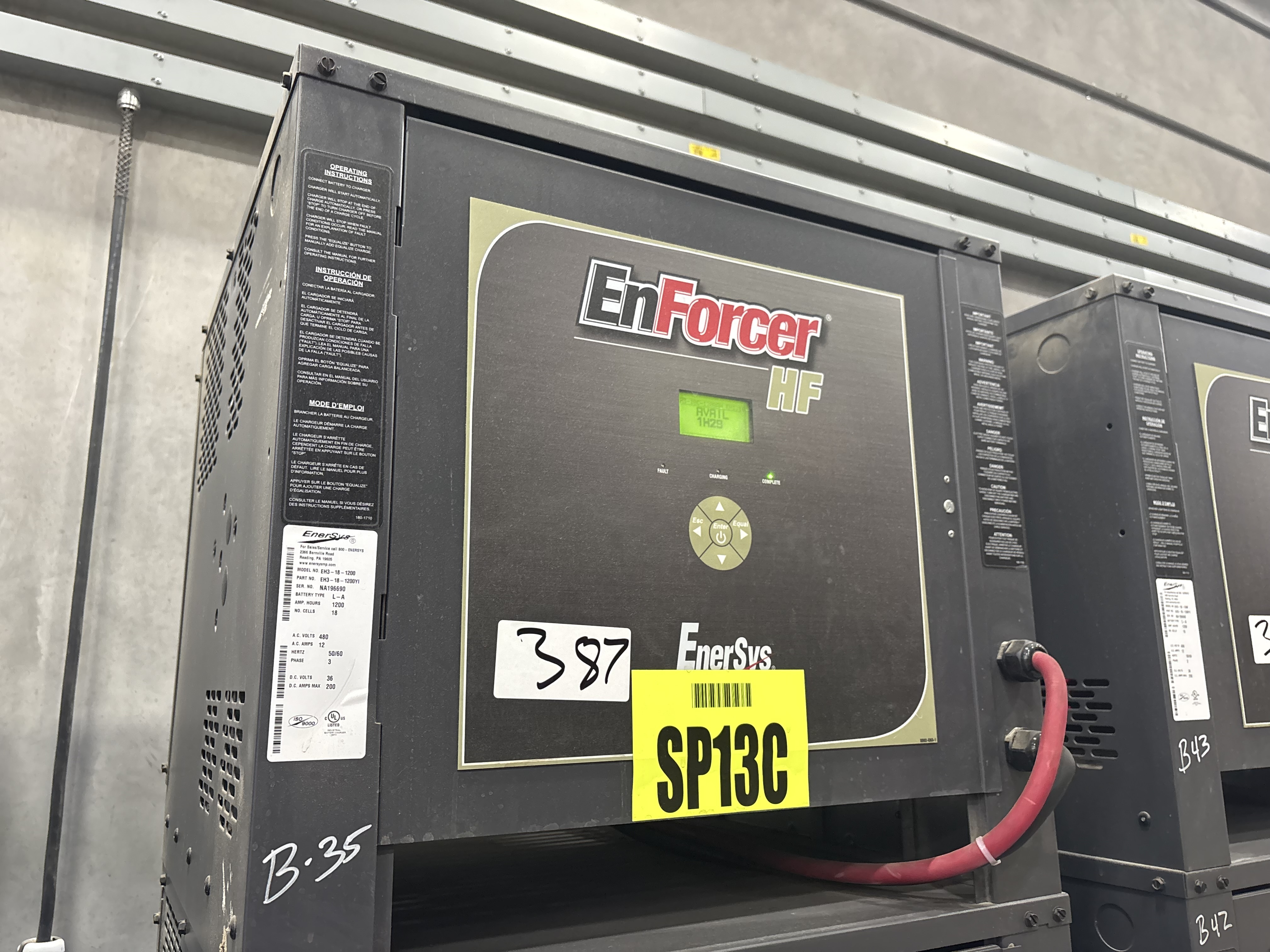 Enersys Enforcer HF- 36V Battery Charger