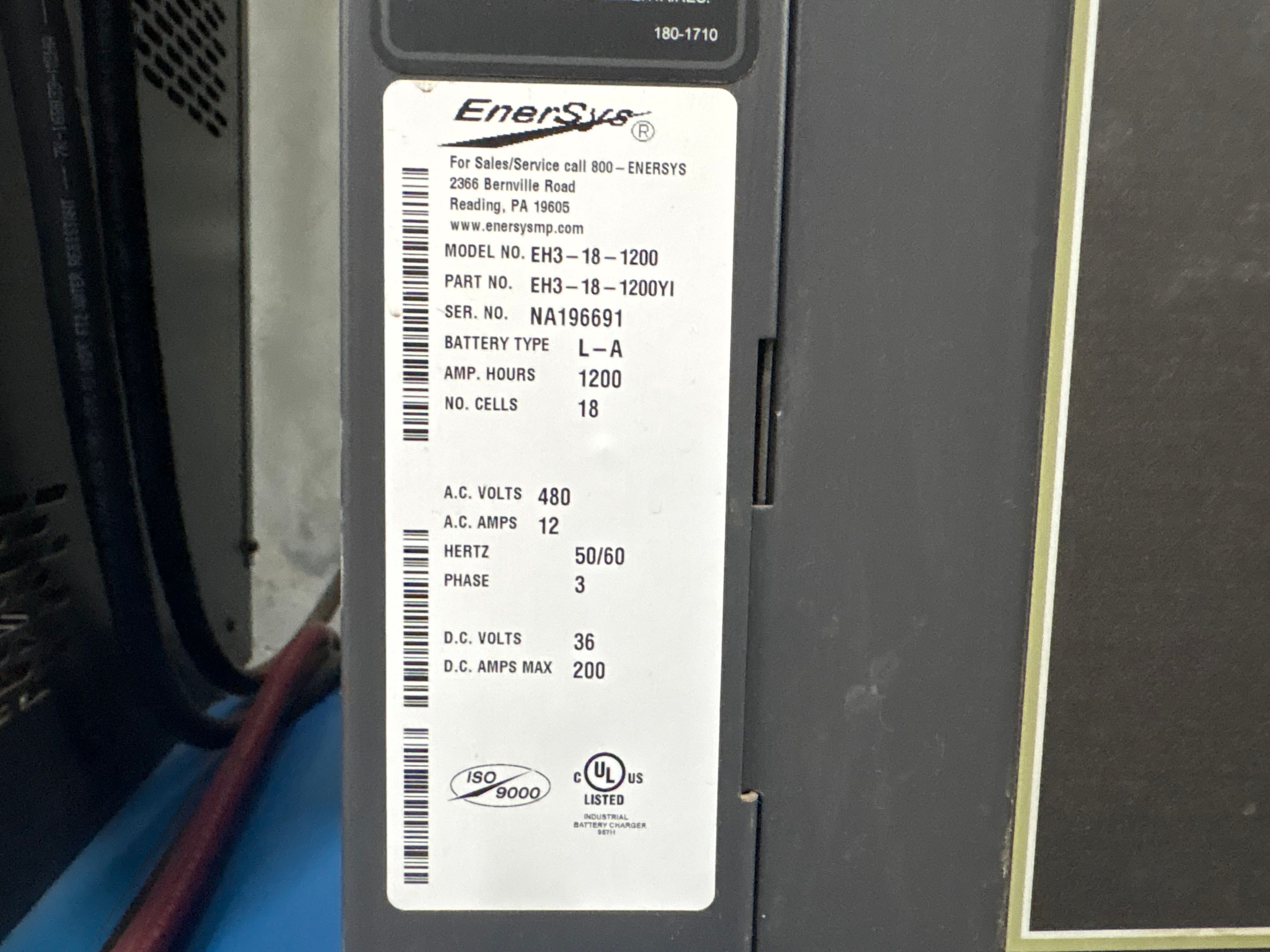 Enersys Enforcer HF- 36V Battery Charger - Document 3