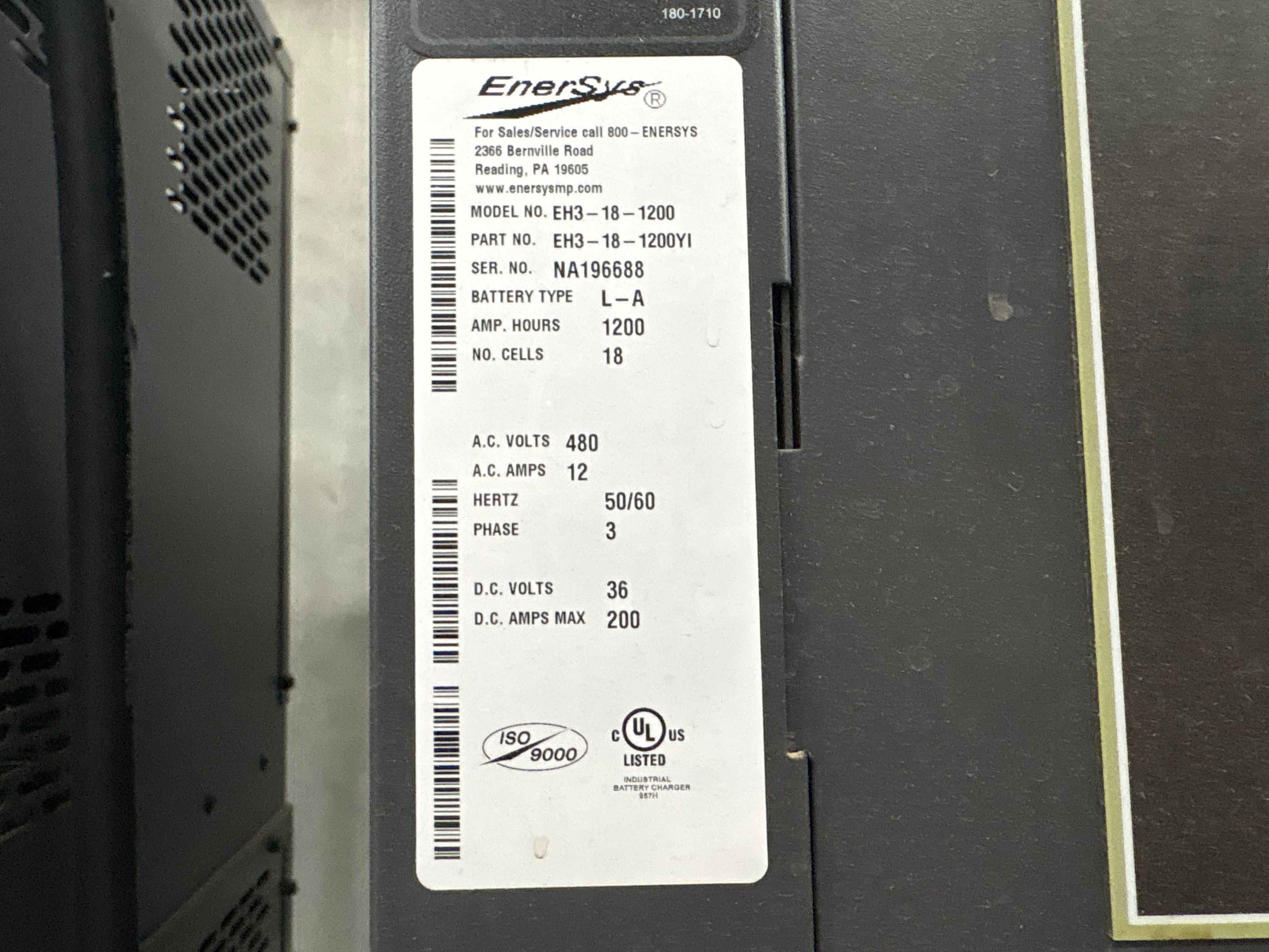 Enersys Enforcer HF- 36V Battery Charger - Document 3