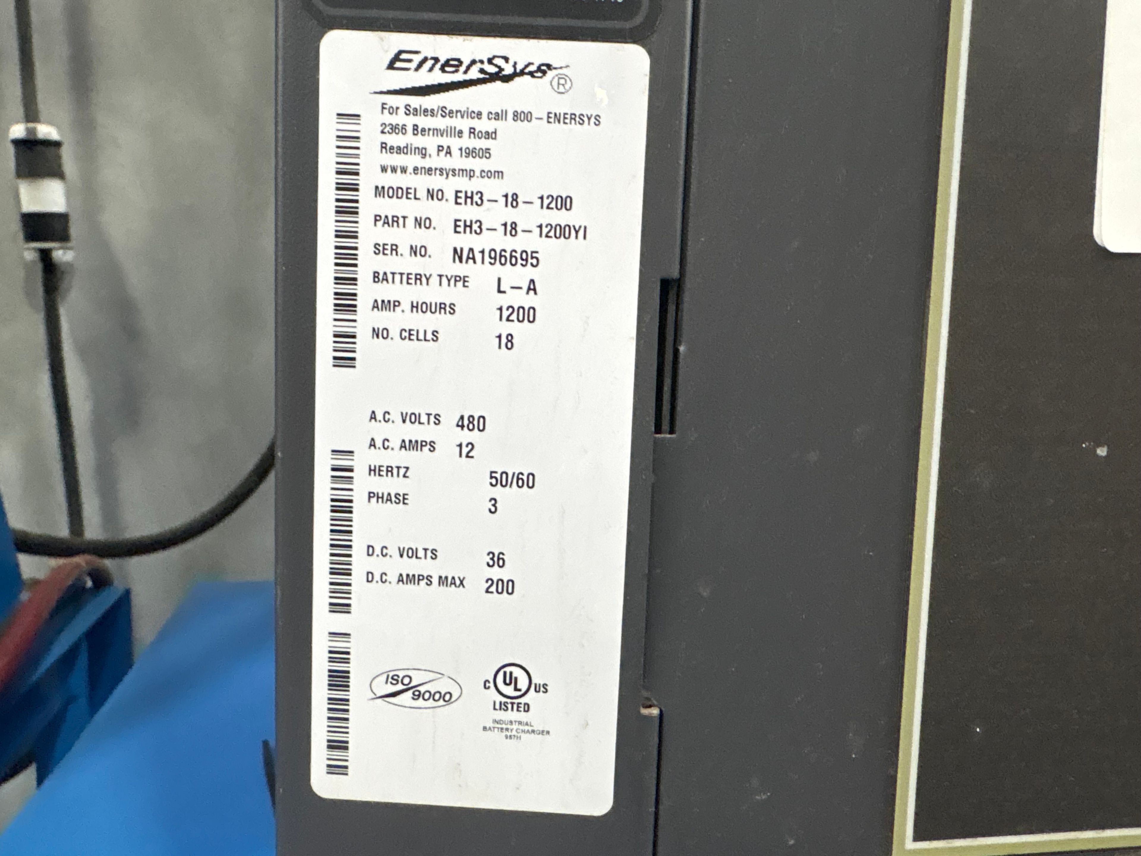 Enersys Enforcer HF- 36V Battery Charger - Document 3