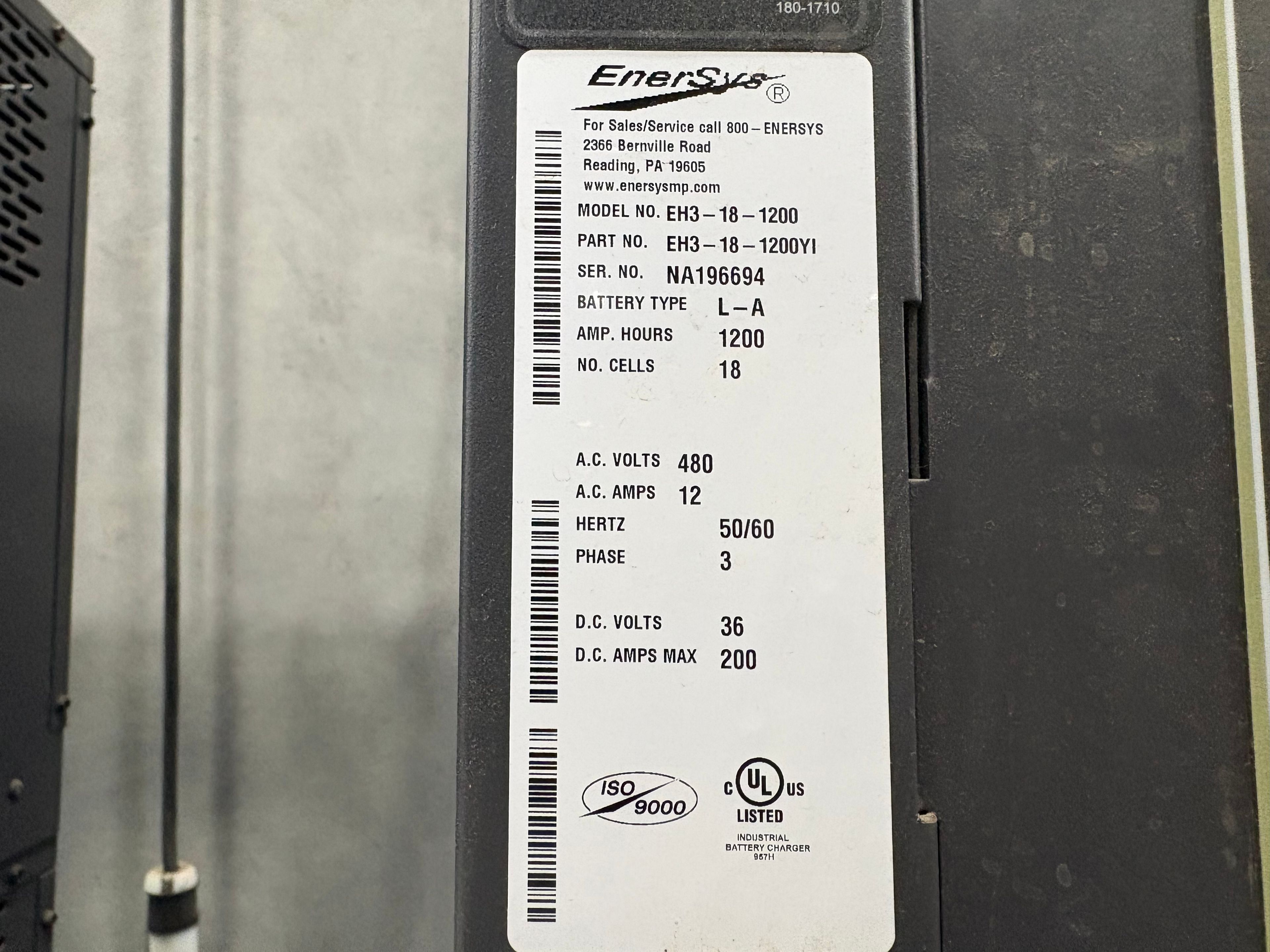 Enersys Enforcer HF- 36V Battery Charger - Document 3