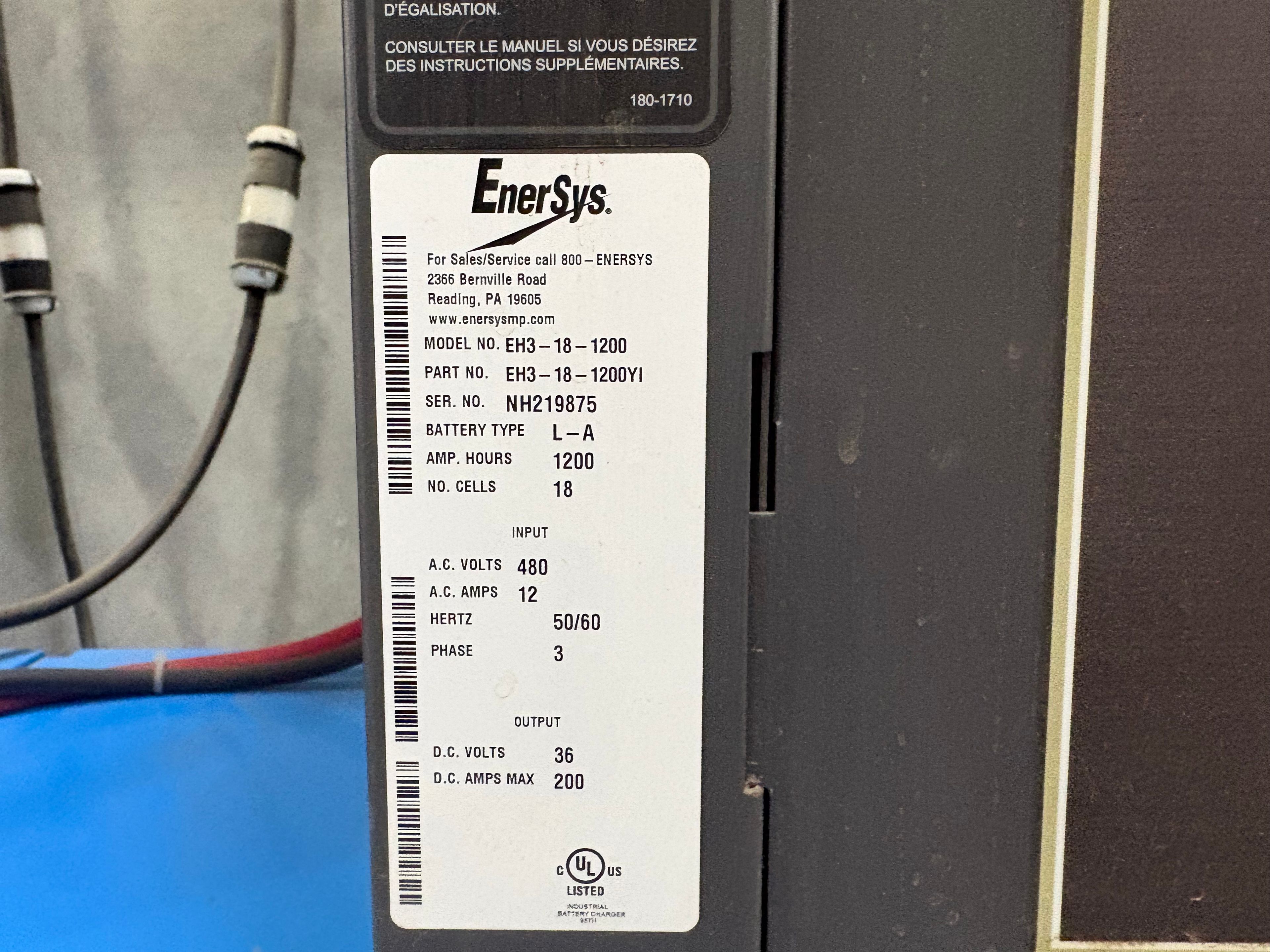Enersys Enforcer HF- 36V Battery Charger - Document 3