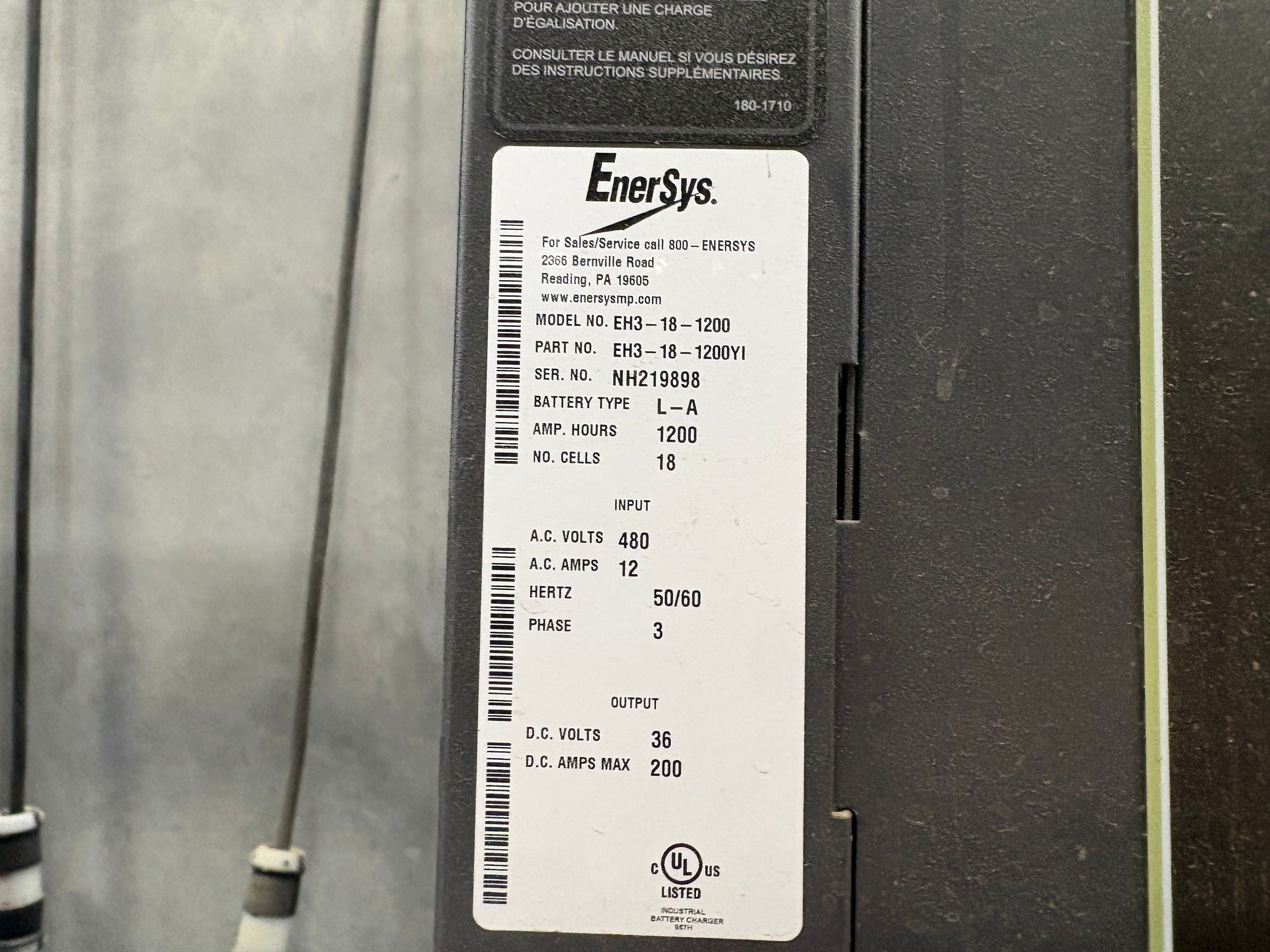 Enersys Enforcer HF- 36V Battery Charger - Document 3