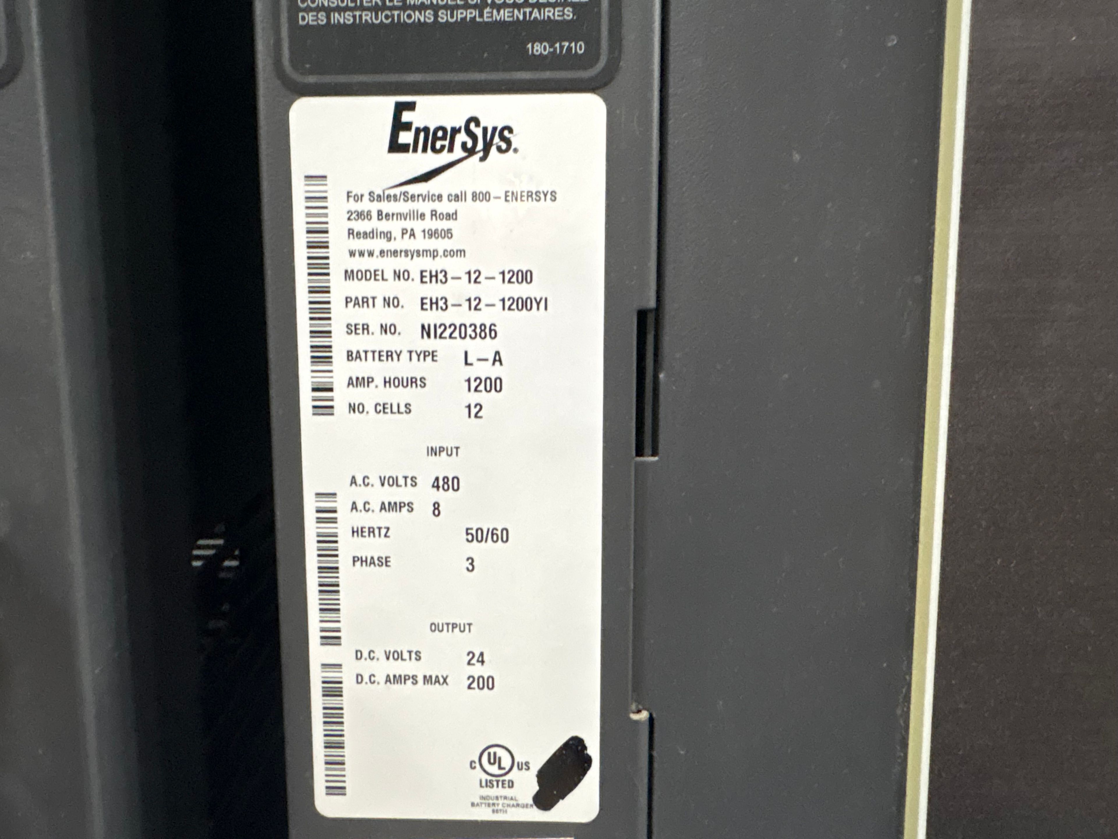 Enersys Enforcer HF- 24V Battery Charger - Document 3