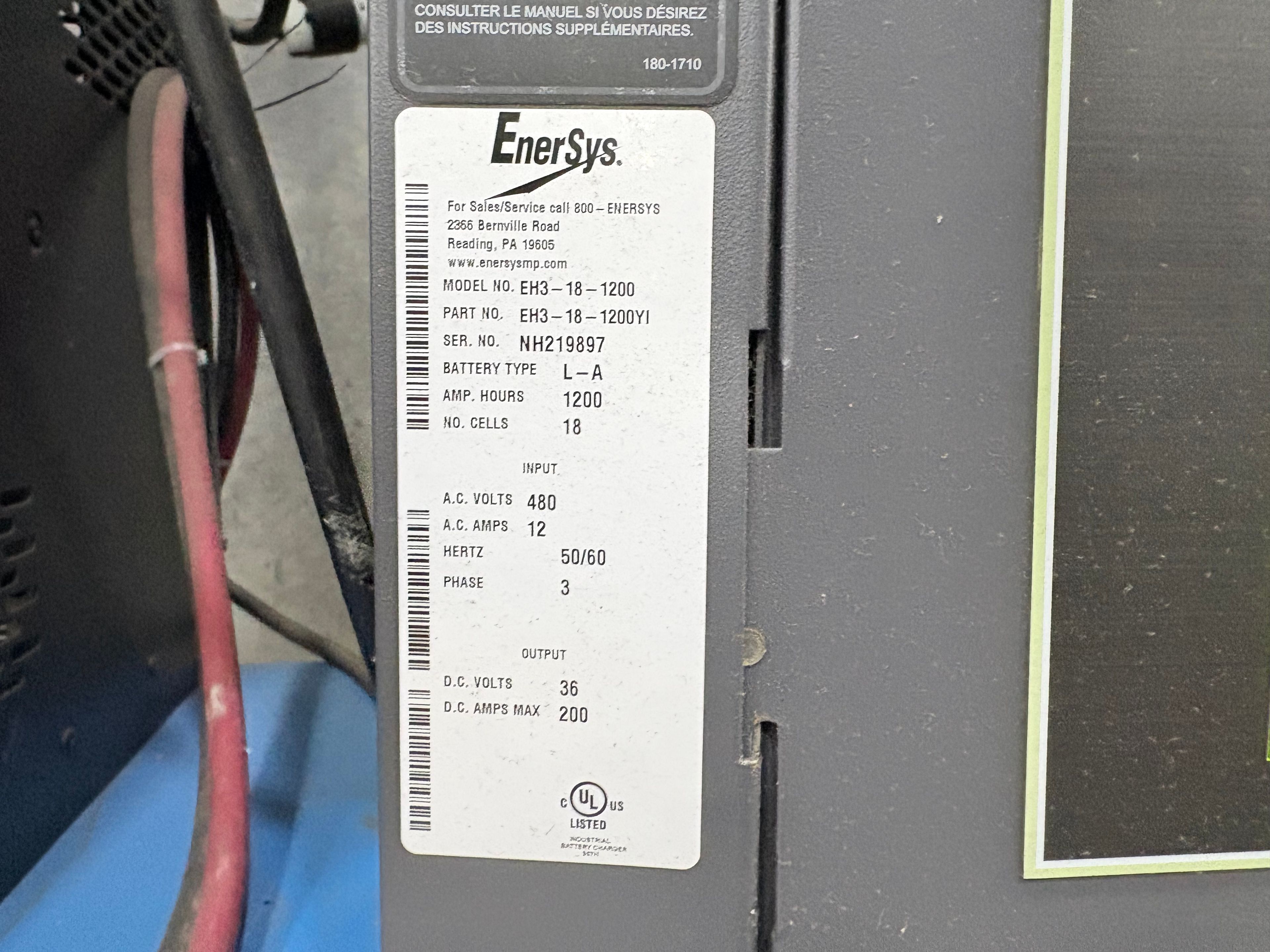 Enersys Enforcer HF- 36V Battery Charger - Document 3