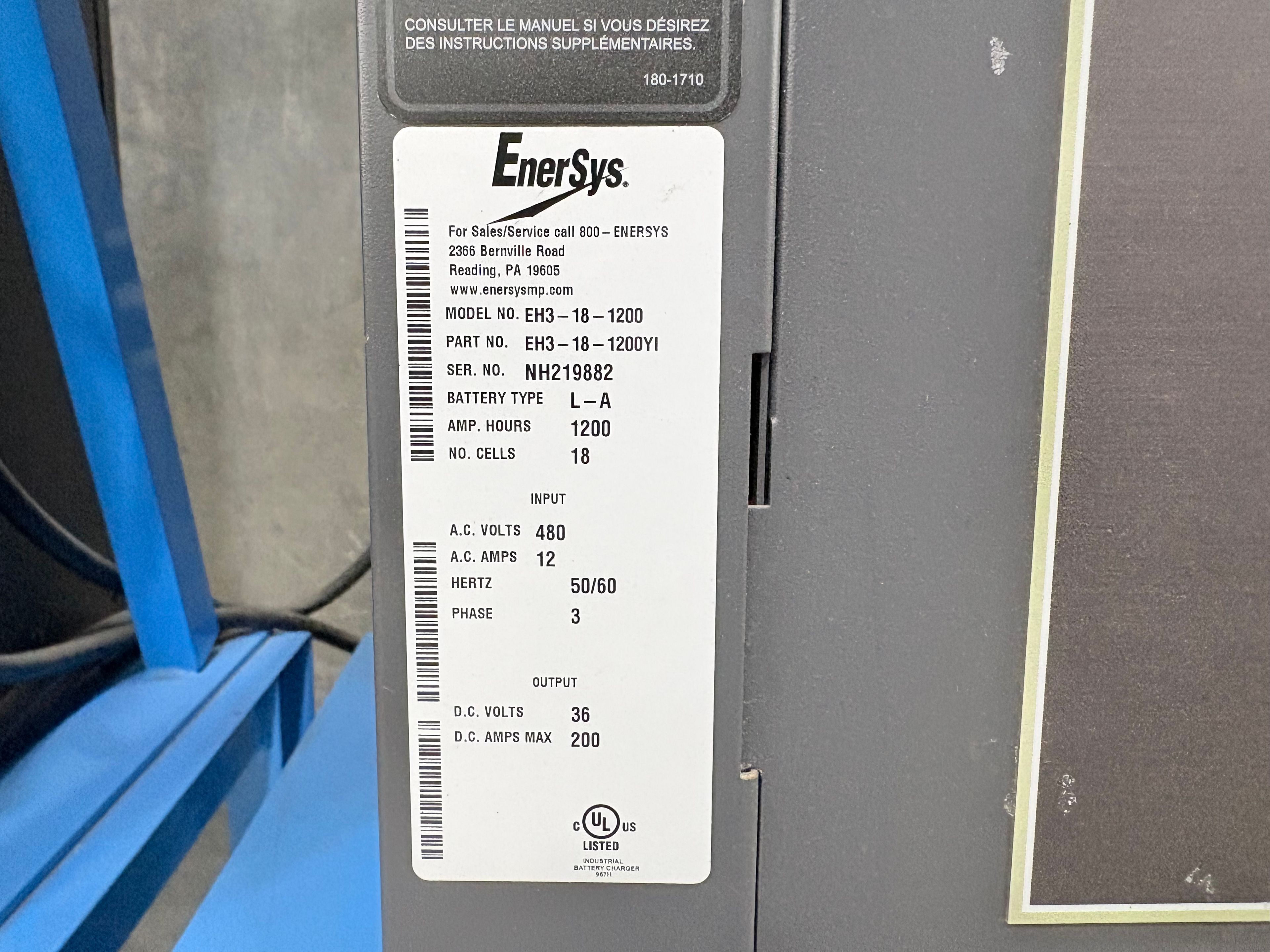Enersys Enforcer HF- 36V Battery Charger - Document 3