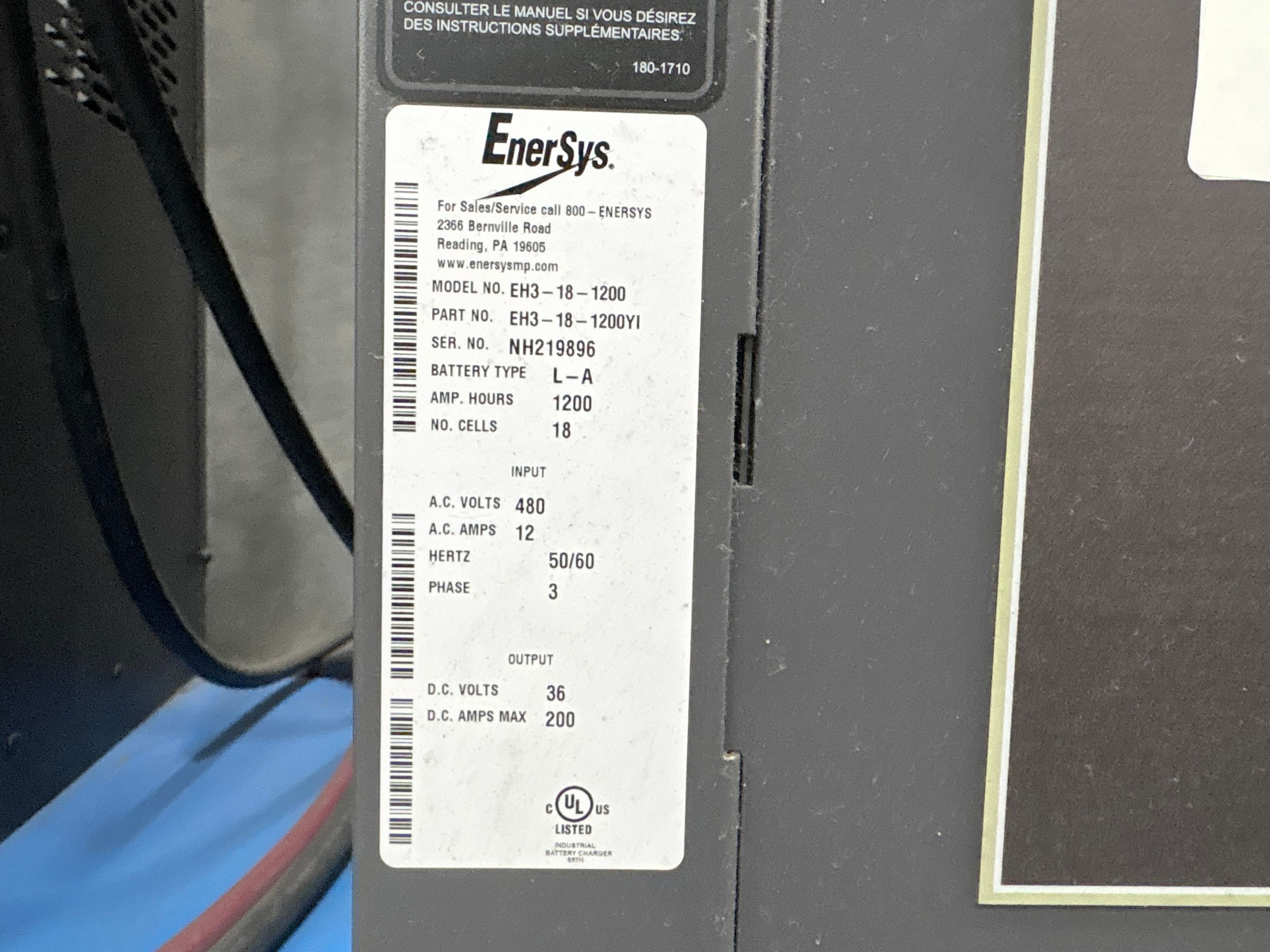 Enersys Enforcer HF- 36V Battery Charger - Document 3