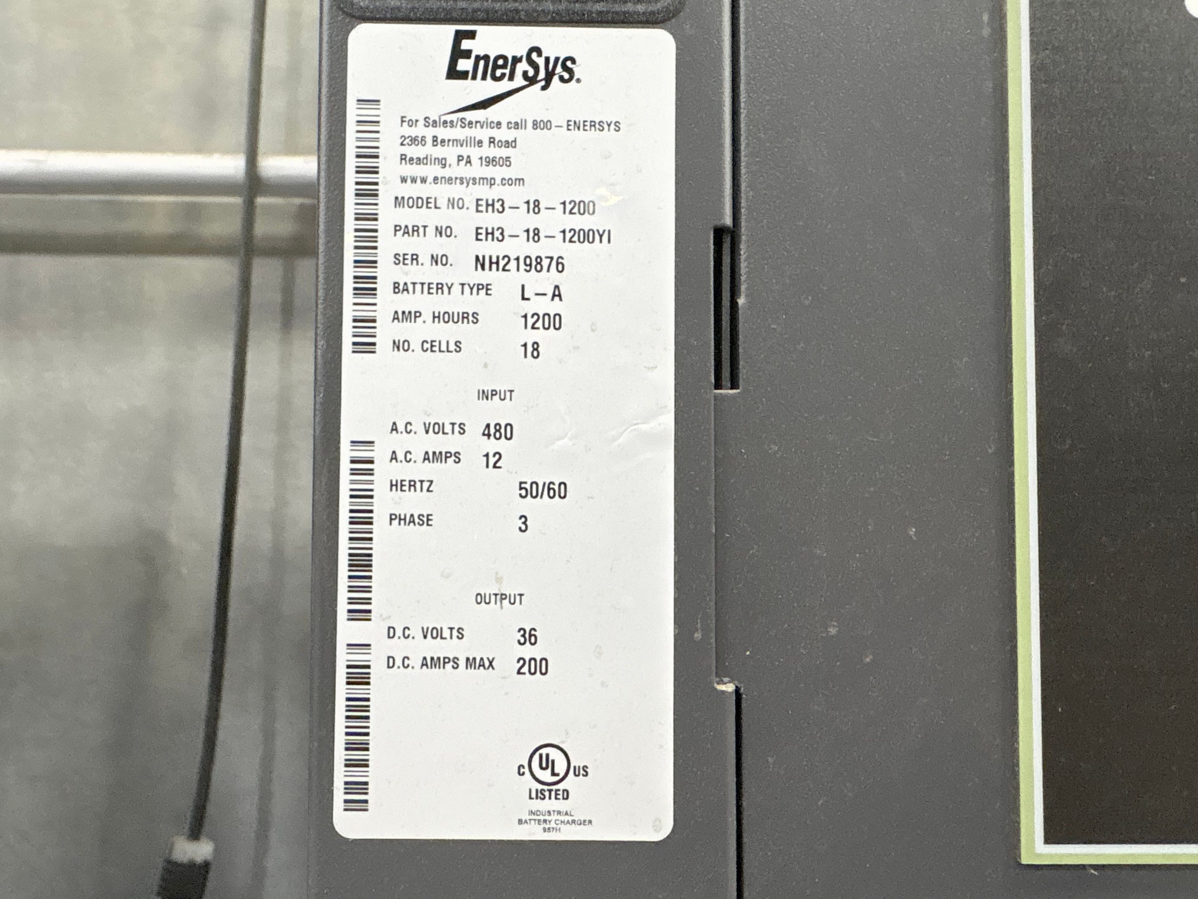Enersys Enforcer HF- 36V Battery Charger - Document 3