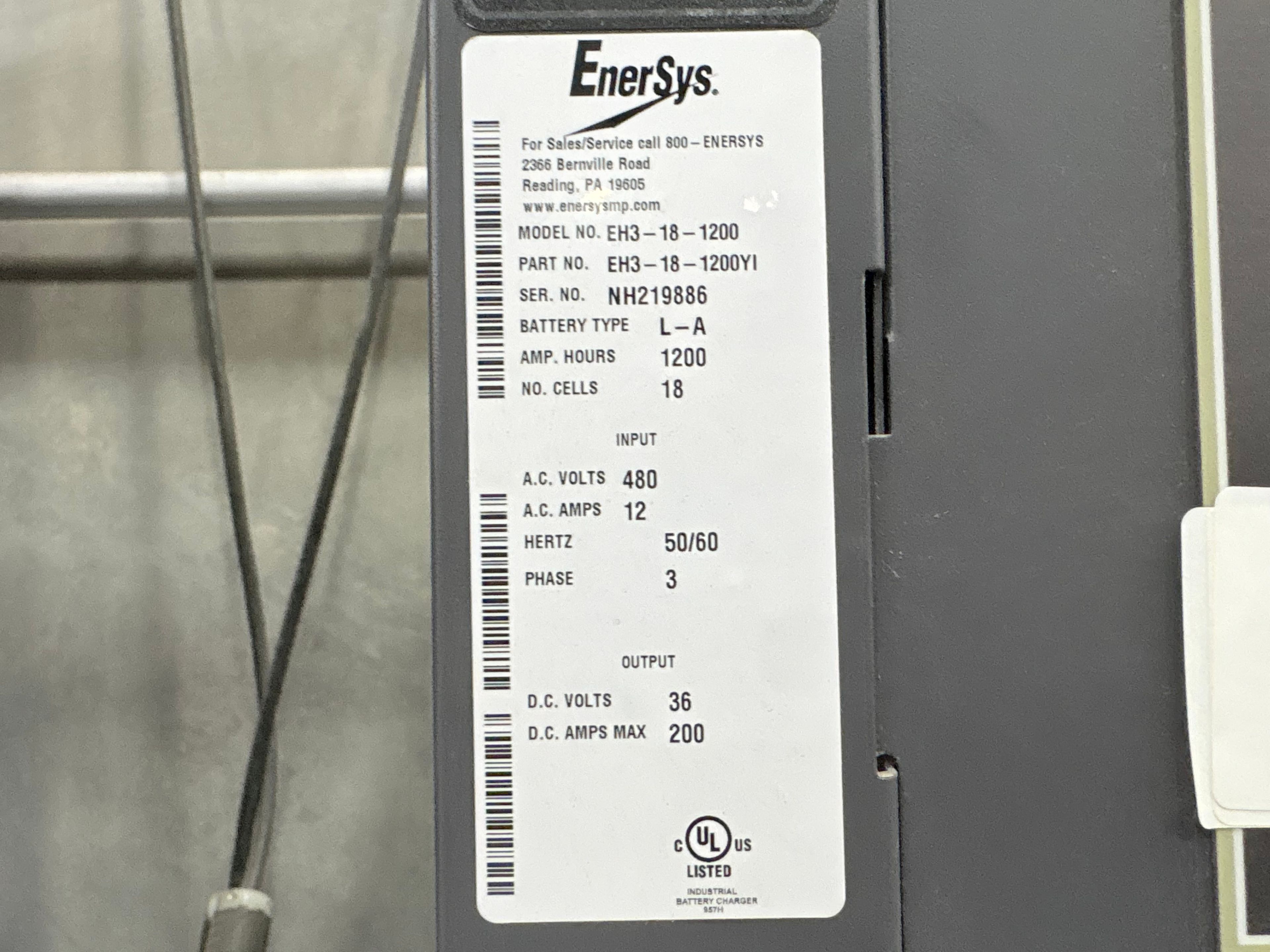 Enersys Enforcer HF- 36V Battery Charger - Document 3