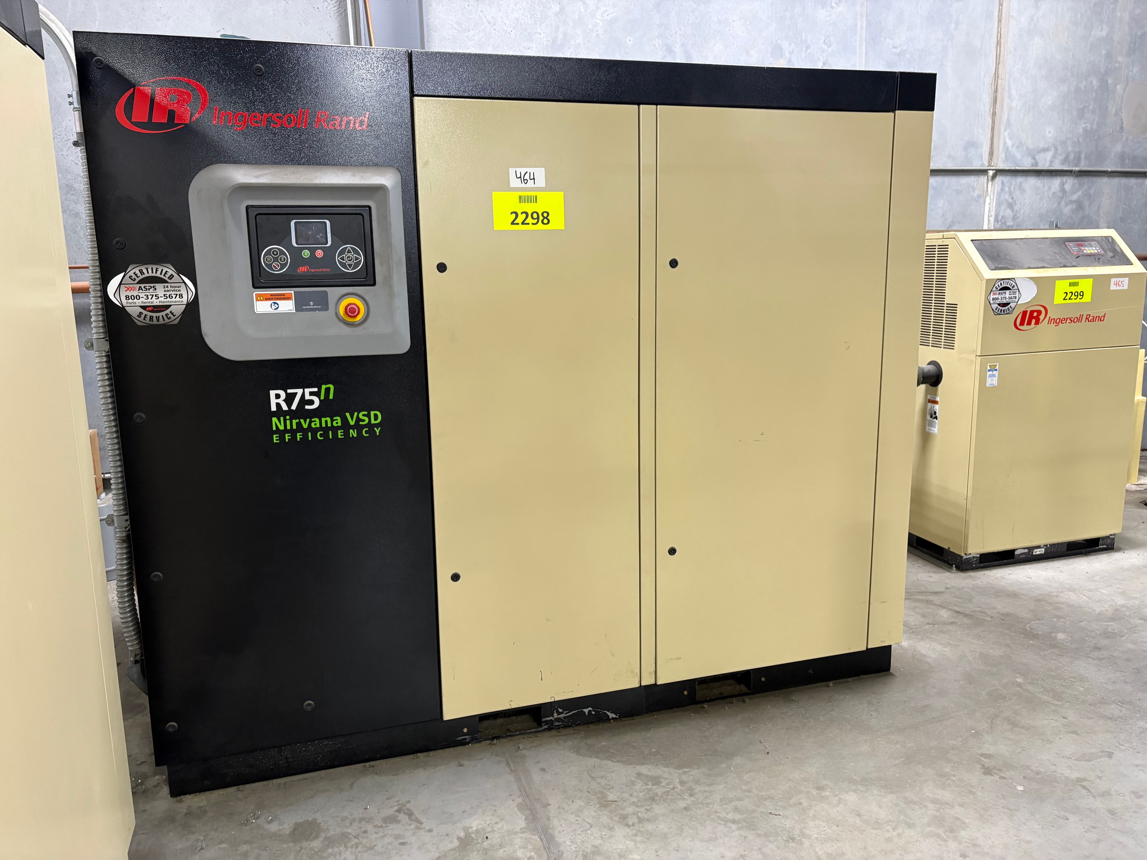 Ingressoll Brand Air Compressor - Model R75N-A