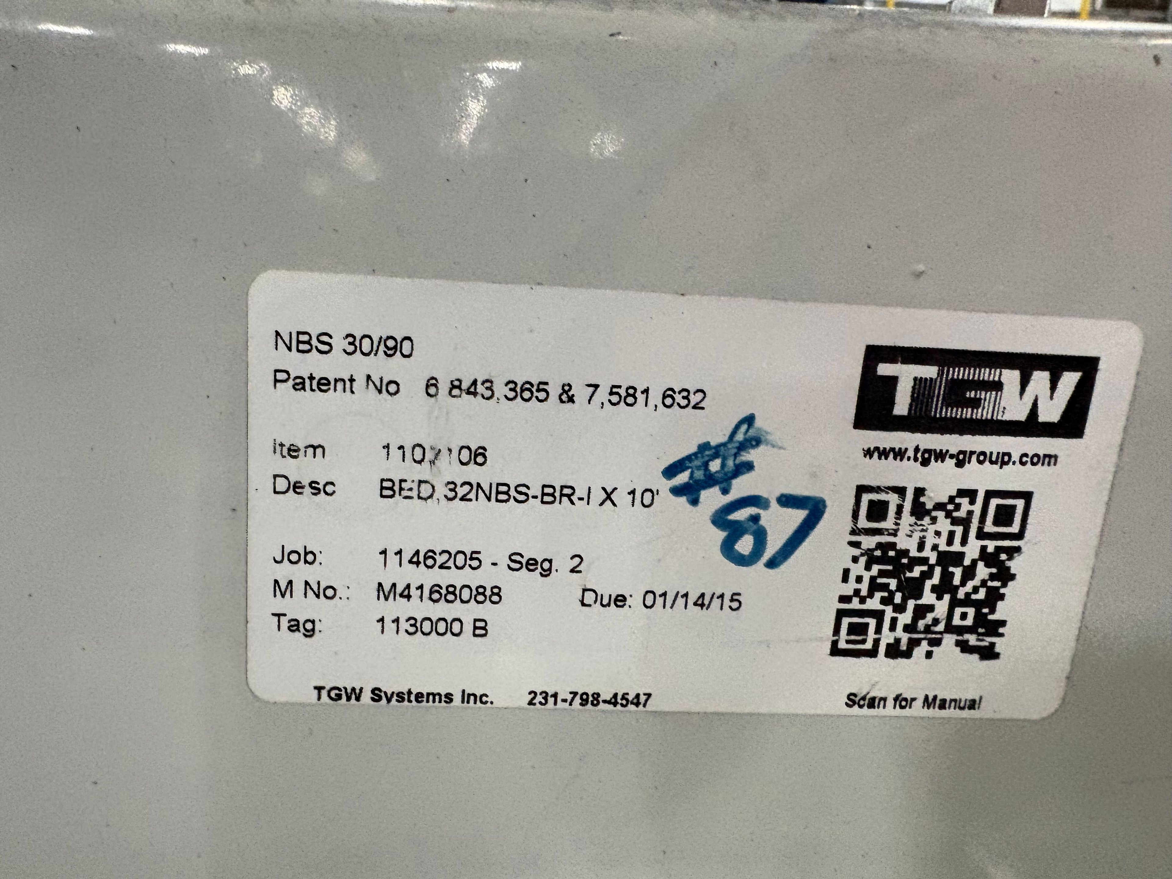 TGW Narrow Belt Sorter - NBS 30/90 - 145' 6" x 30" x 22" - 4 Send-offs - Document 10