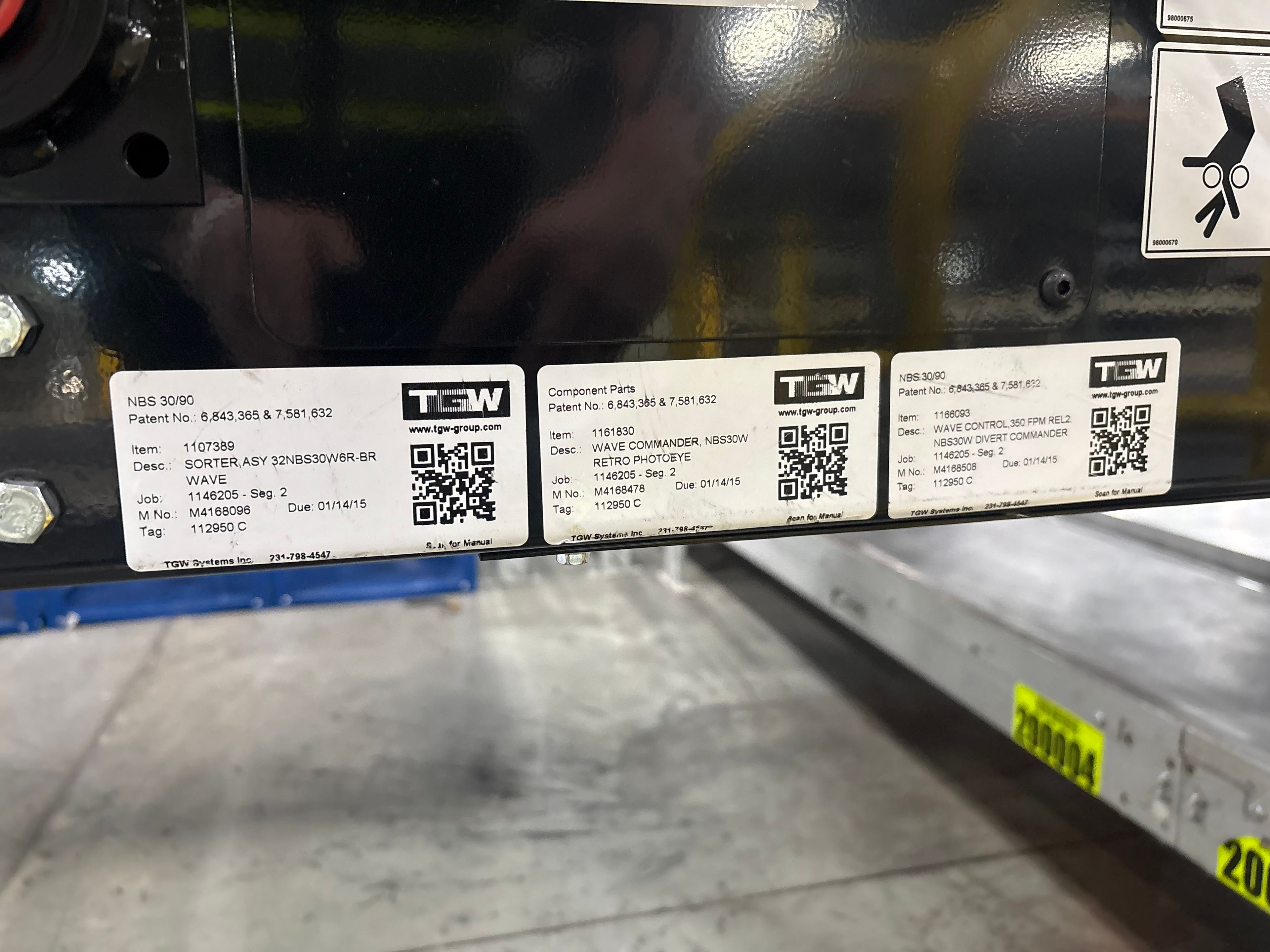 TGW Narrow Belt Sorter - NBS 30/90 - 147' 8" x 30" x 22" - 4 Send-offs - Document 11