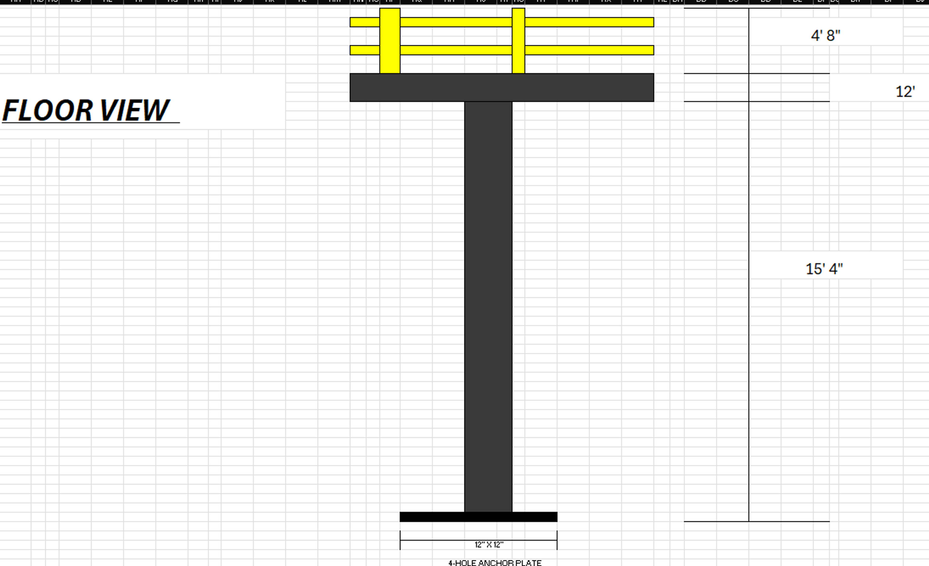 Mezzanine - 276' x 7' 4" - (2) Staircases - 15' 4" Clearance - Document 4