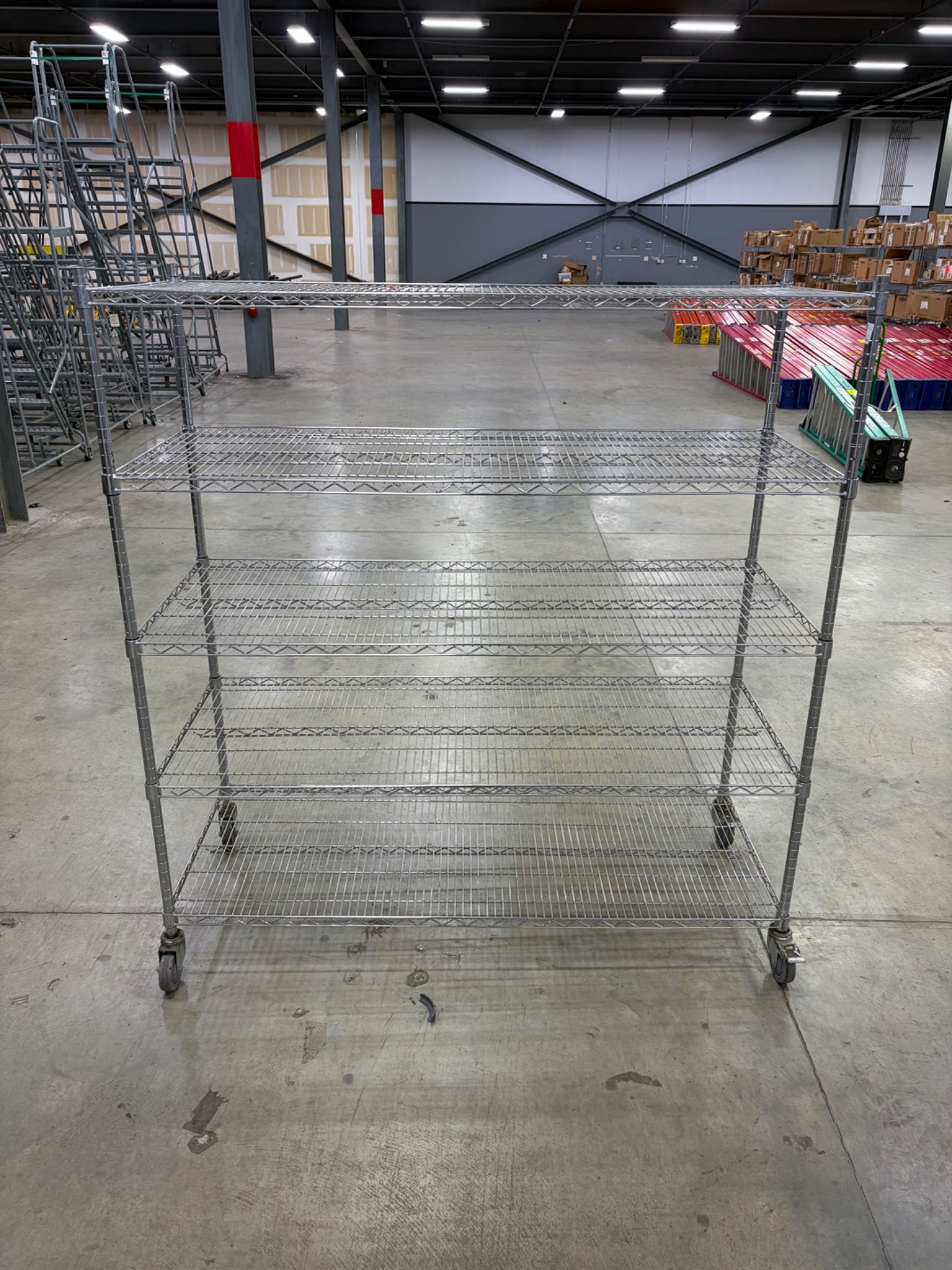 Quantum Storage Systems Rolling Wire Cart - 60" x 24" x 65" - 5 Shelf - Document 4