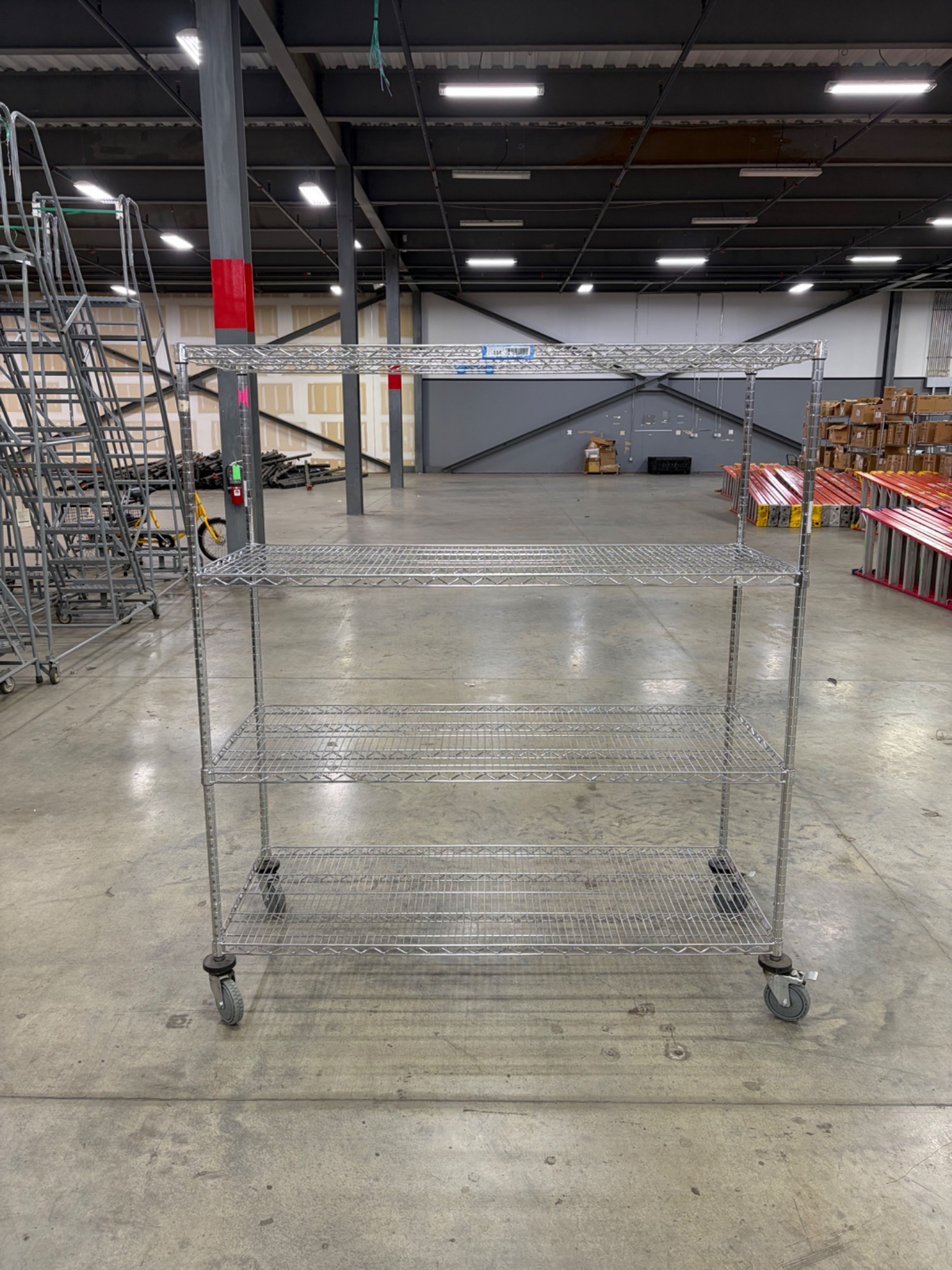 Quantum Storage Systems Rolling Wire Cart - 60" x 24" x 69" - 4 Shelf - Document 2