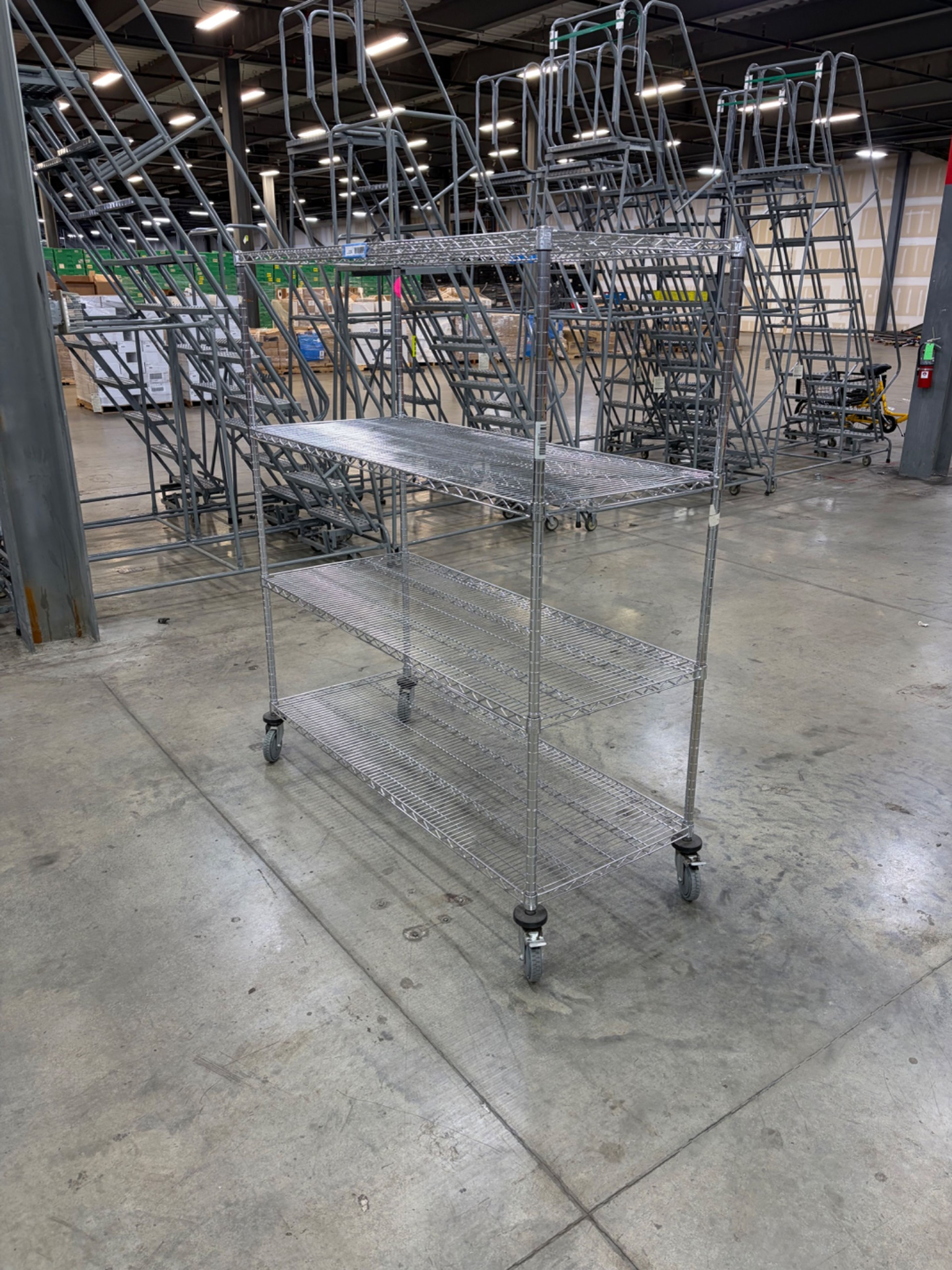 Quantum Storage Systems Rolling Wire Cart - 60" x 24" x 69" - 4 Shelf - Document 4