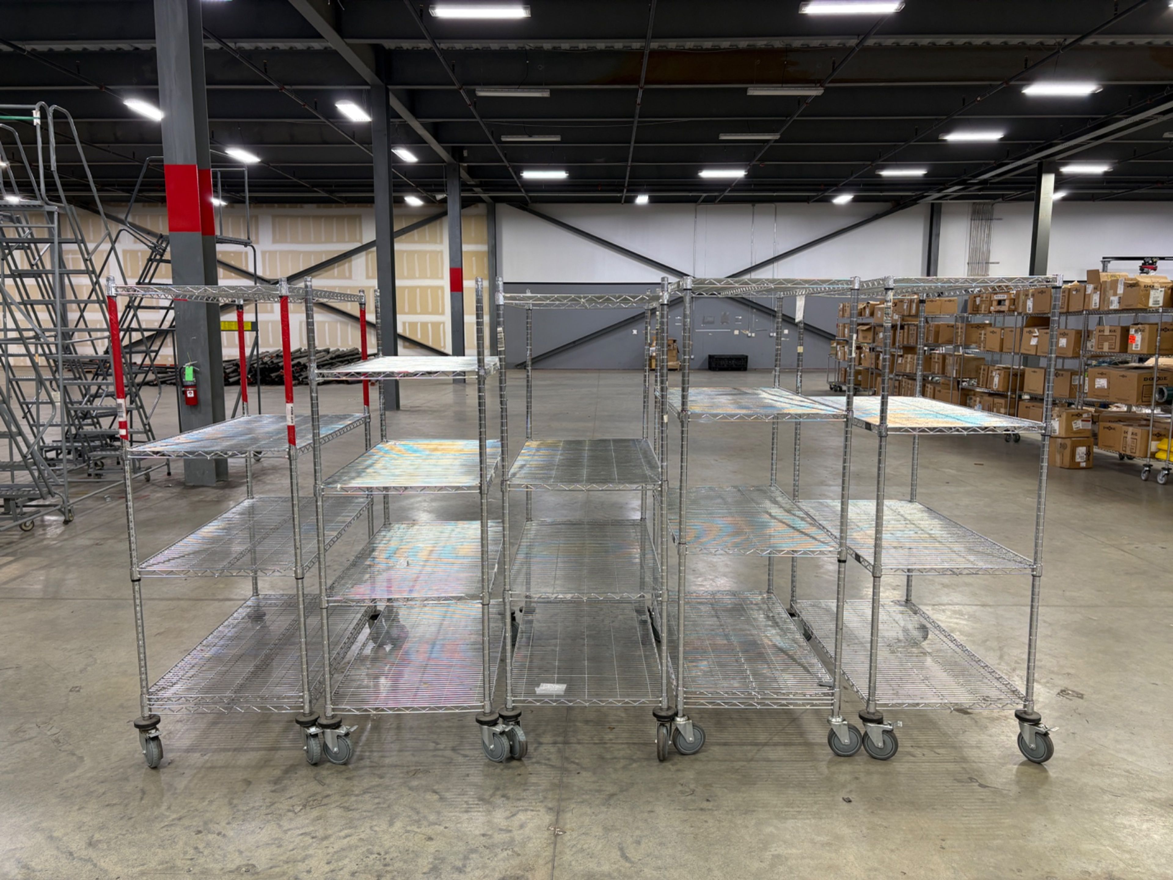 Quantum Storage Systems Rolling Wire Cart - 60" x 24" x 69" - 4 Shelf - Document 1