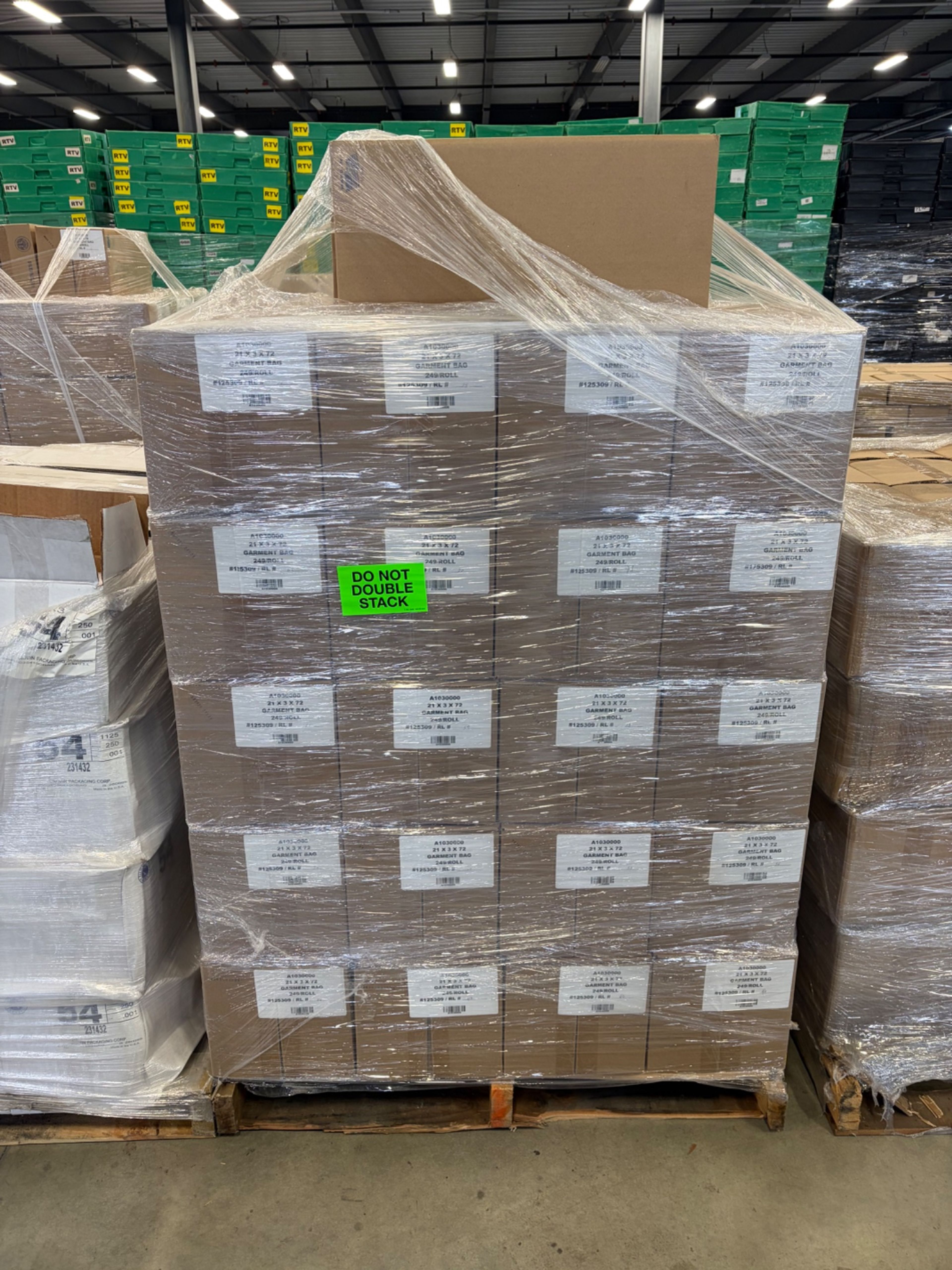 Lot Of Garment Bag Rolls | 21" x 3" x 72" (Approx. 64 cases)