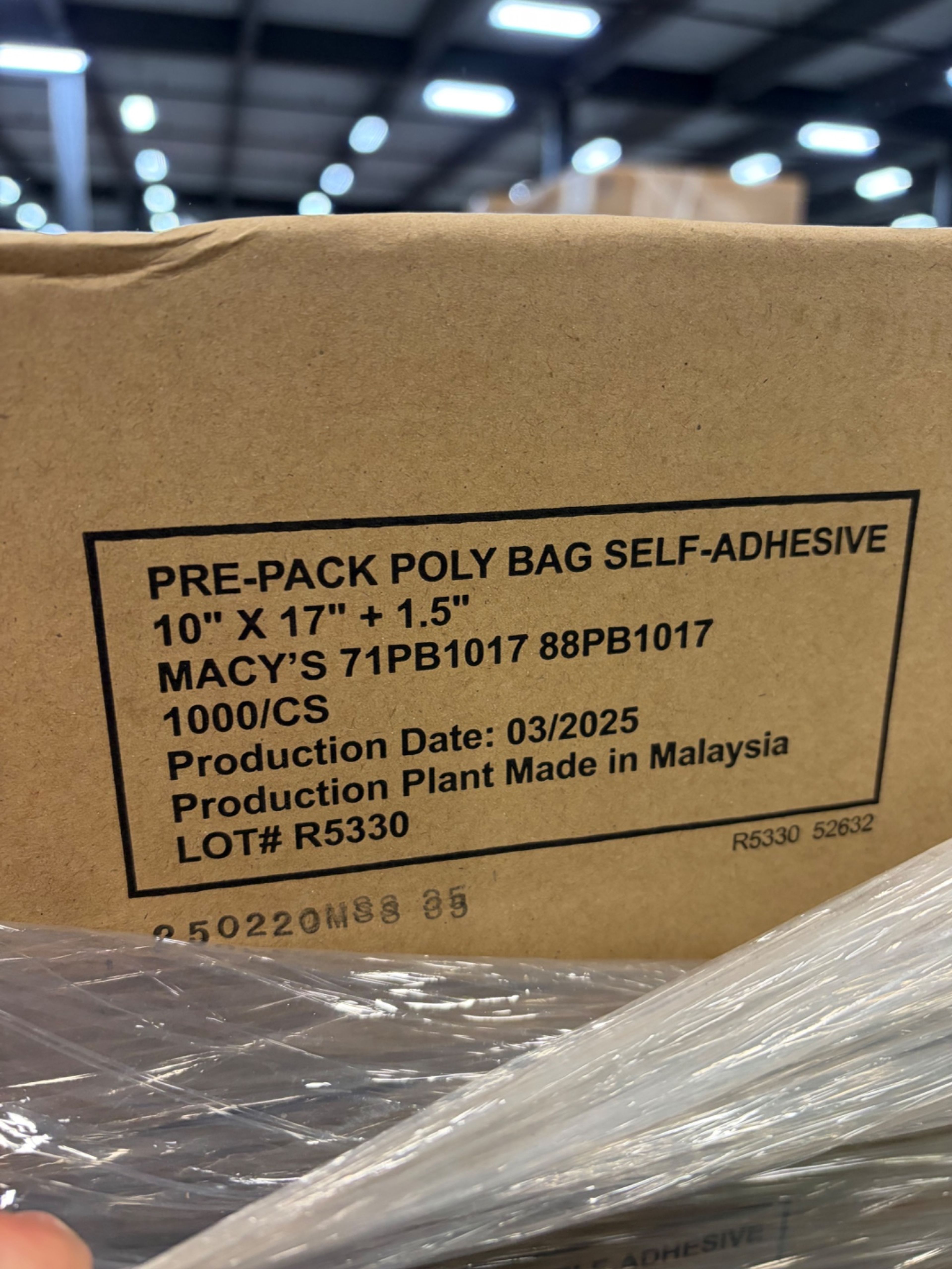 Pre-Pack Self-Adhesive Poly Bags - 10" x 17" + 1 1/2" - 84 Cases - Document 2