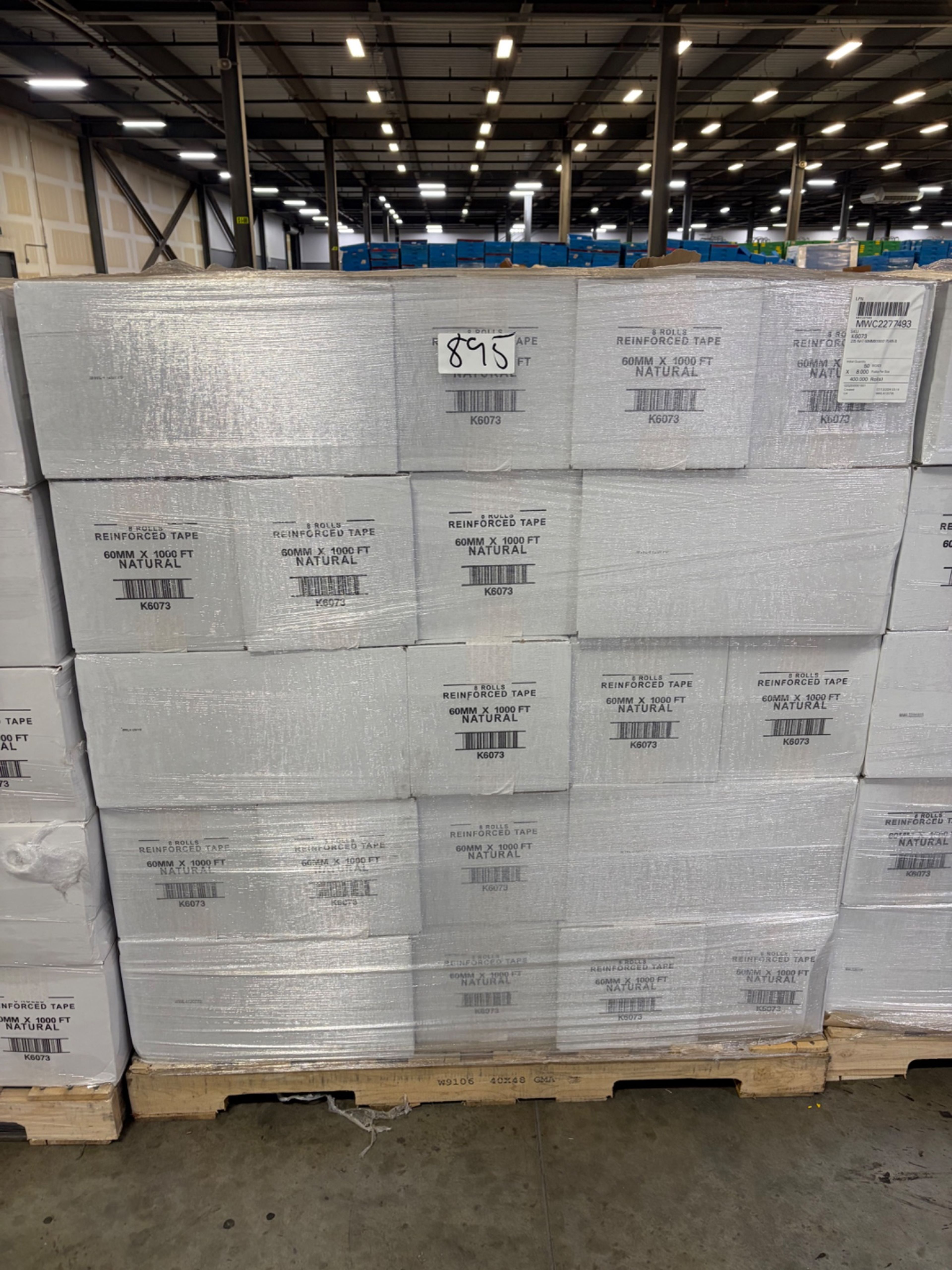Reinforced Water-Activated Tape - 60 mm x 1,000' - 8 Rolls/Case - Document 3