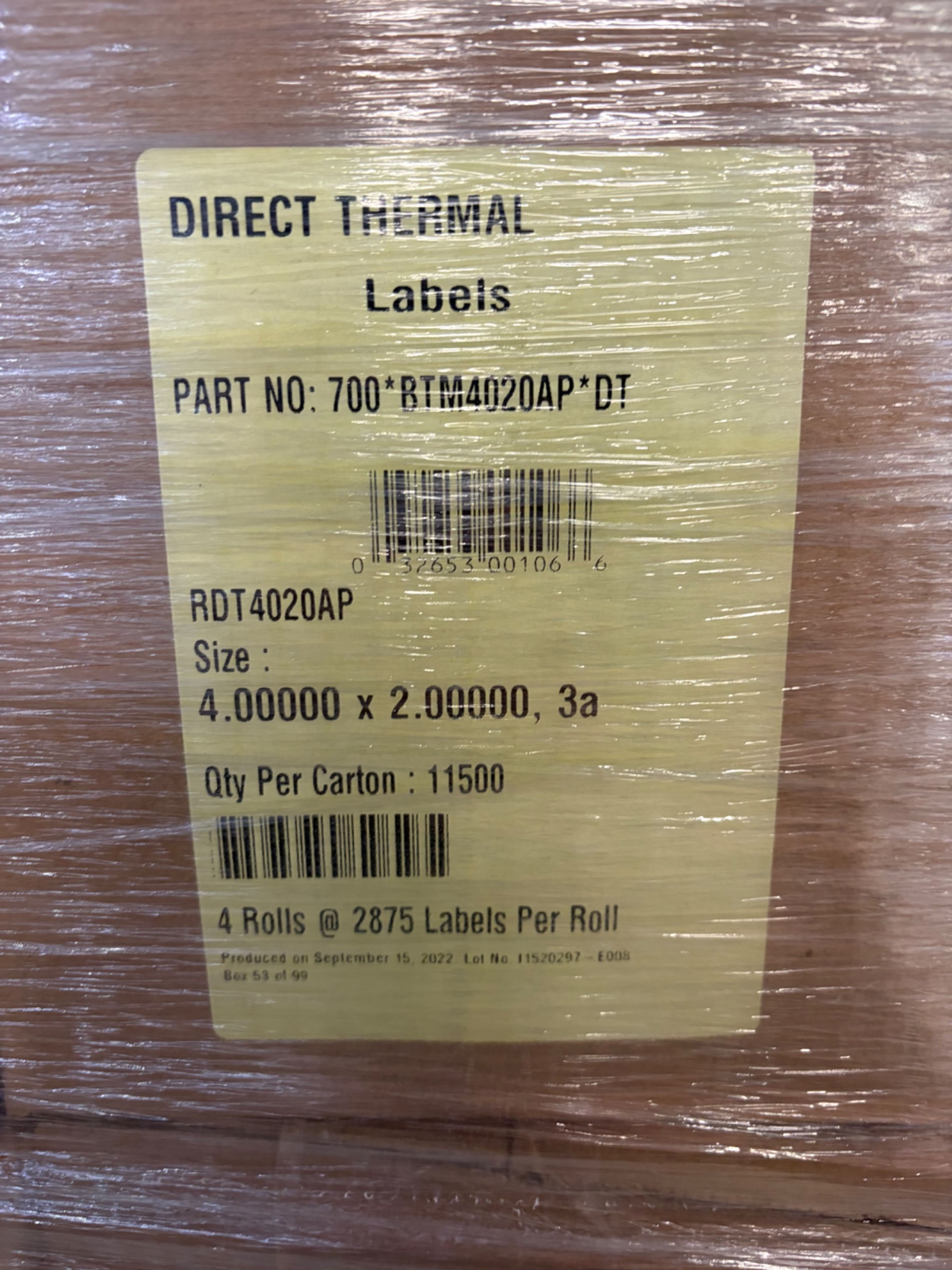 Direct Thermal Labels - 4" x 2" - 11,500/Carton - Document 3