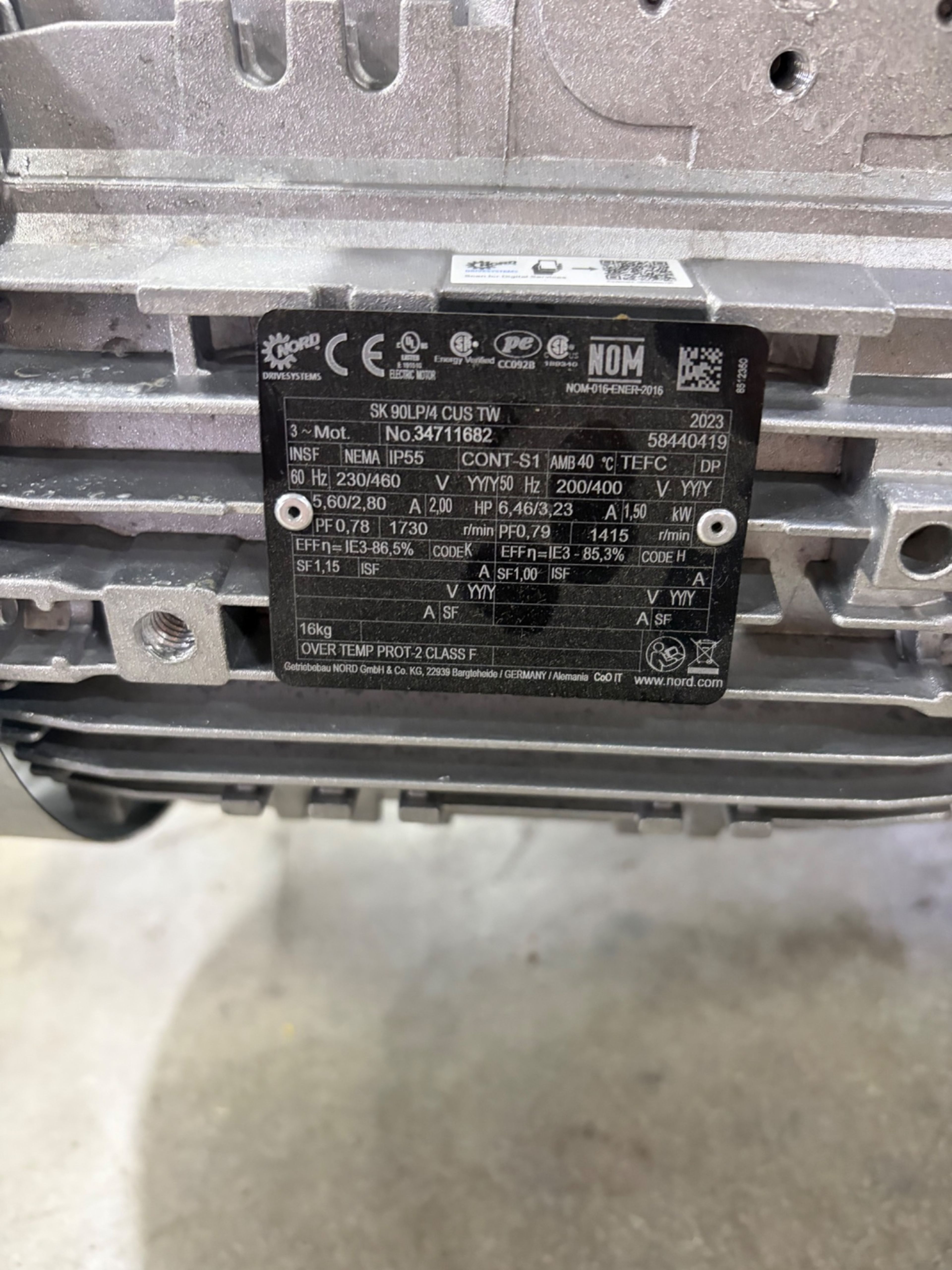 2023 NORD SK90LP/4 CUS TW 2 HP Inverter-Duty Gearmotor - Document 6