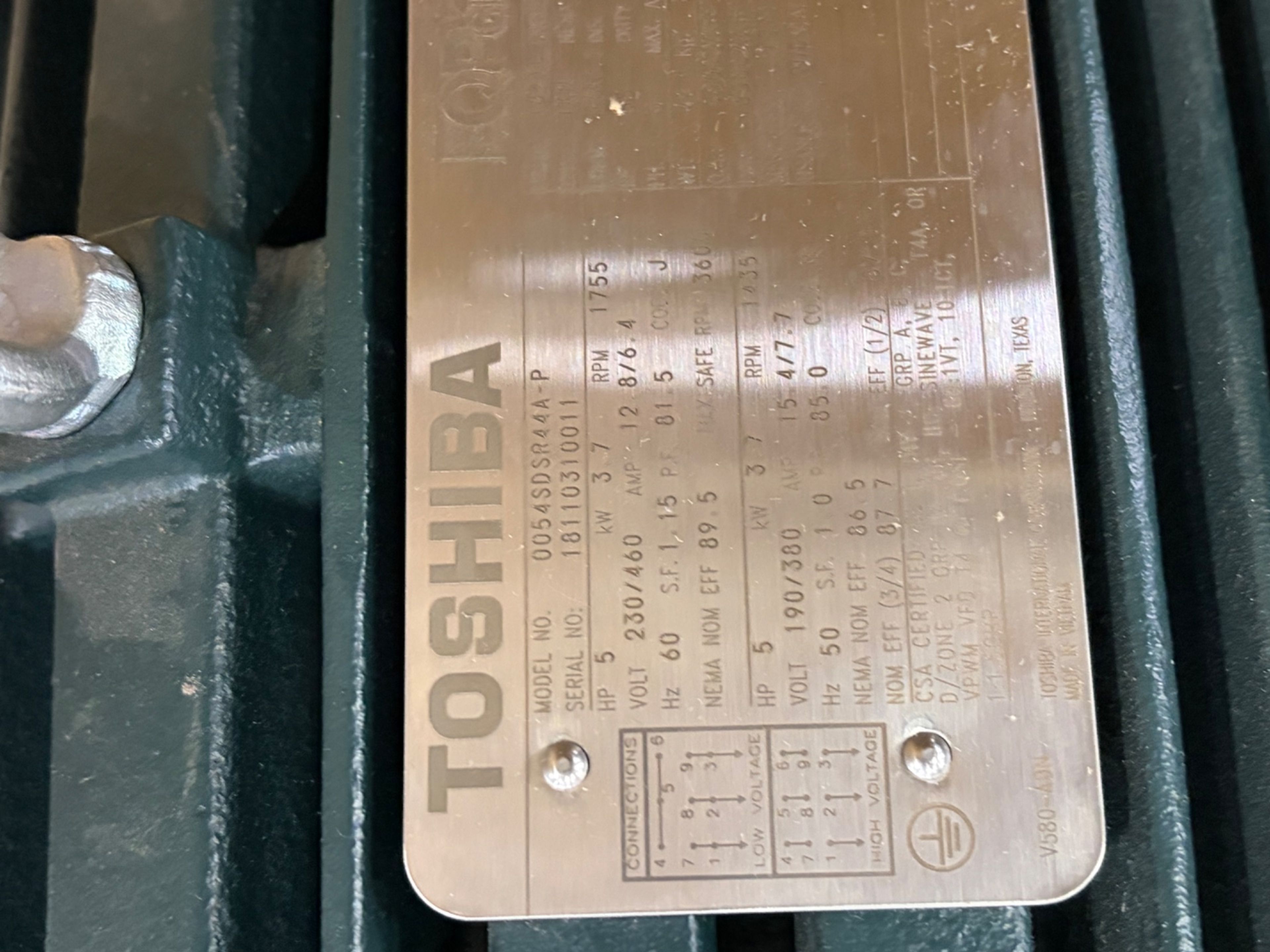 Toshiba 0054SDSR44A 5 HP Severe-Duty Motor - Document 5