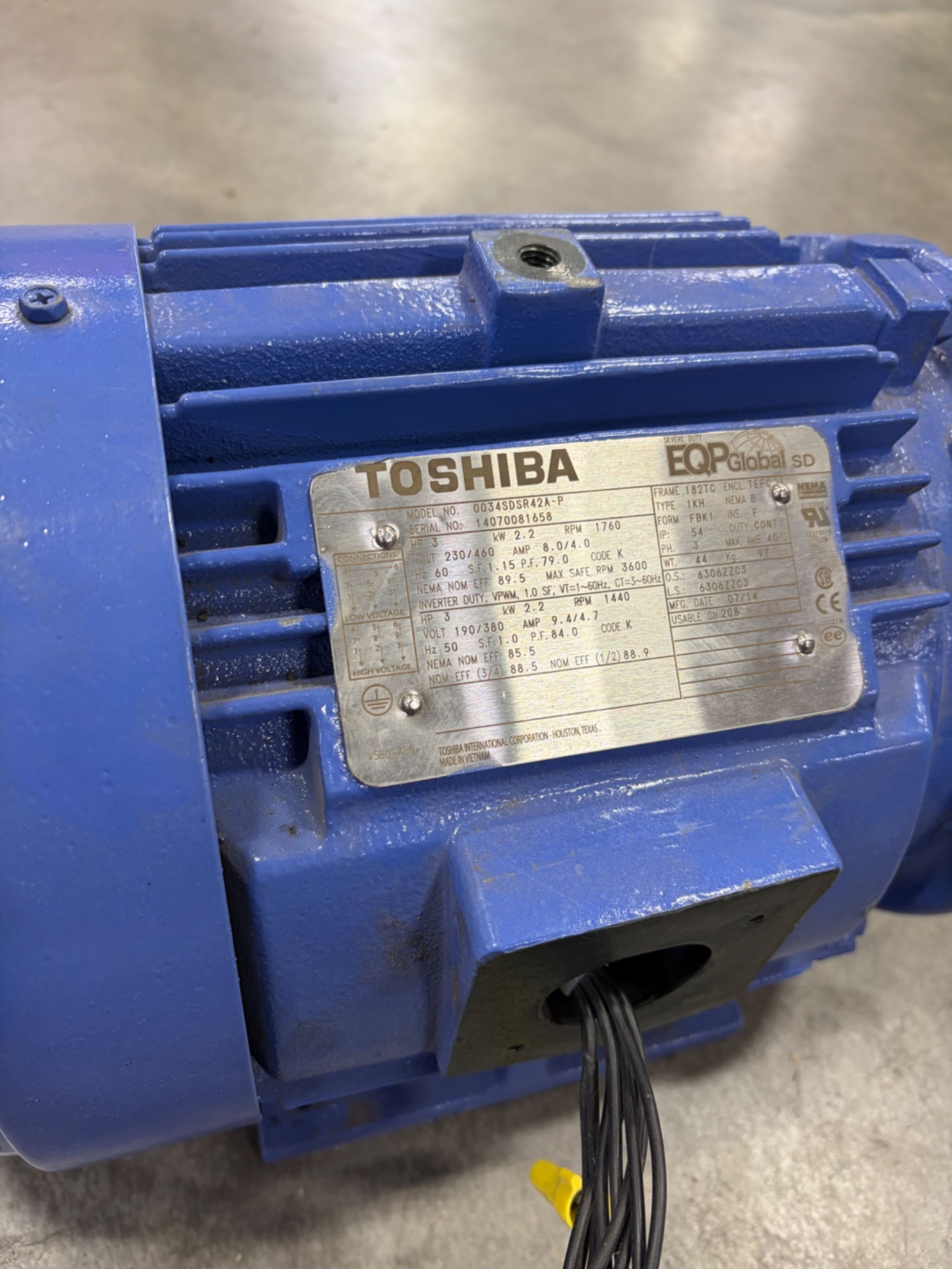 2014 Toshiba 0034SDSR42A-P 3 HP Severe-Duty Motor - Document 7