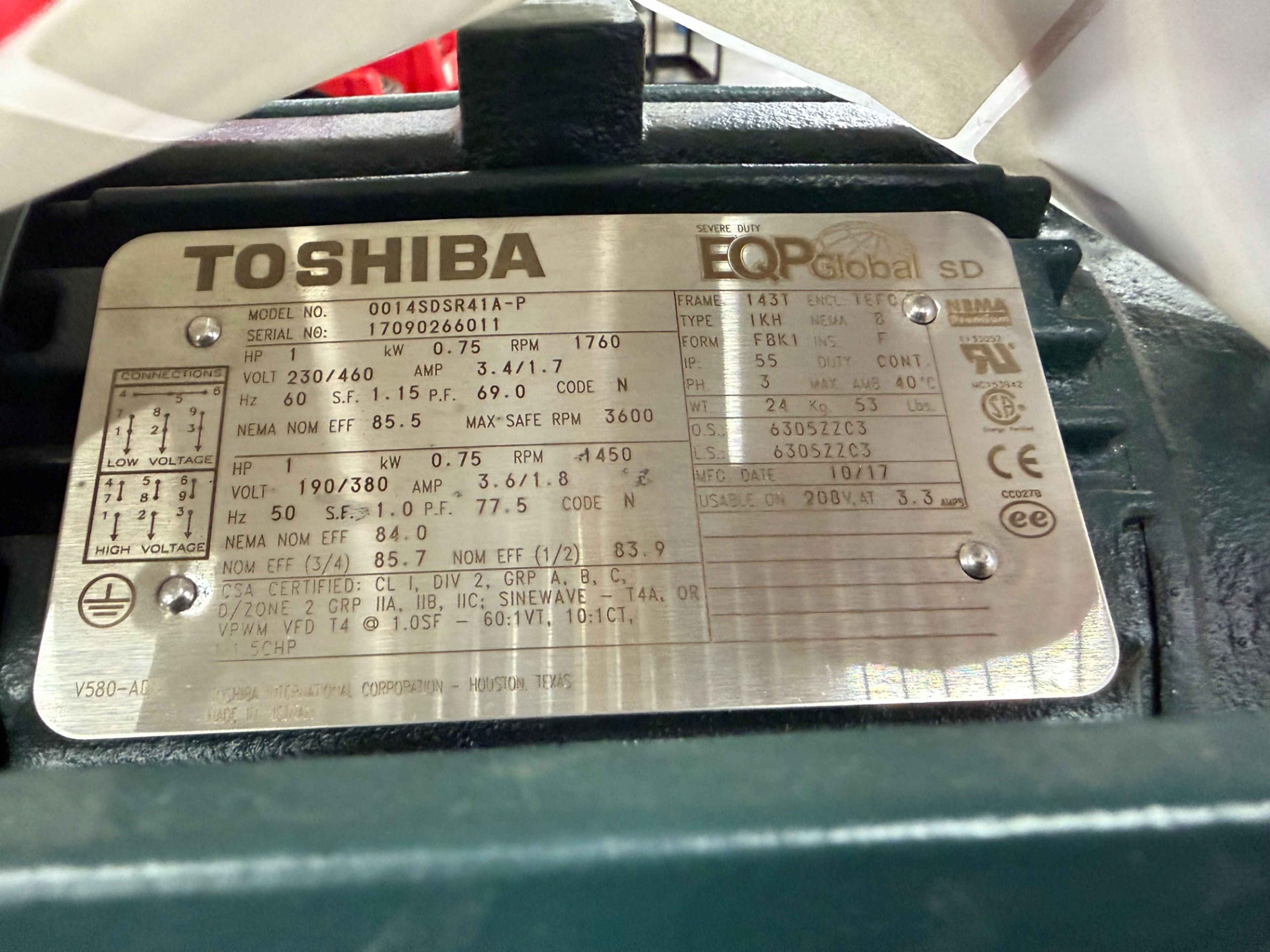 2017 Toshiba 0014SDSR41A-P 1 HP Motor - Document 6